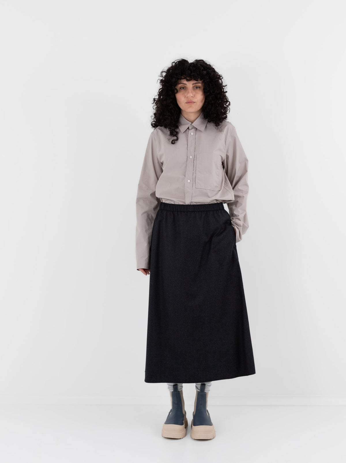 Sofie D'Hoore Synne Skirt in Charcoal Melange - SOFIE D'HOORE at Worthwhile - shop SKIRT