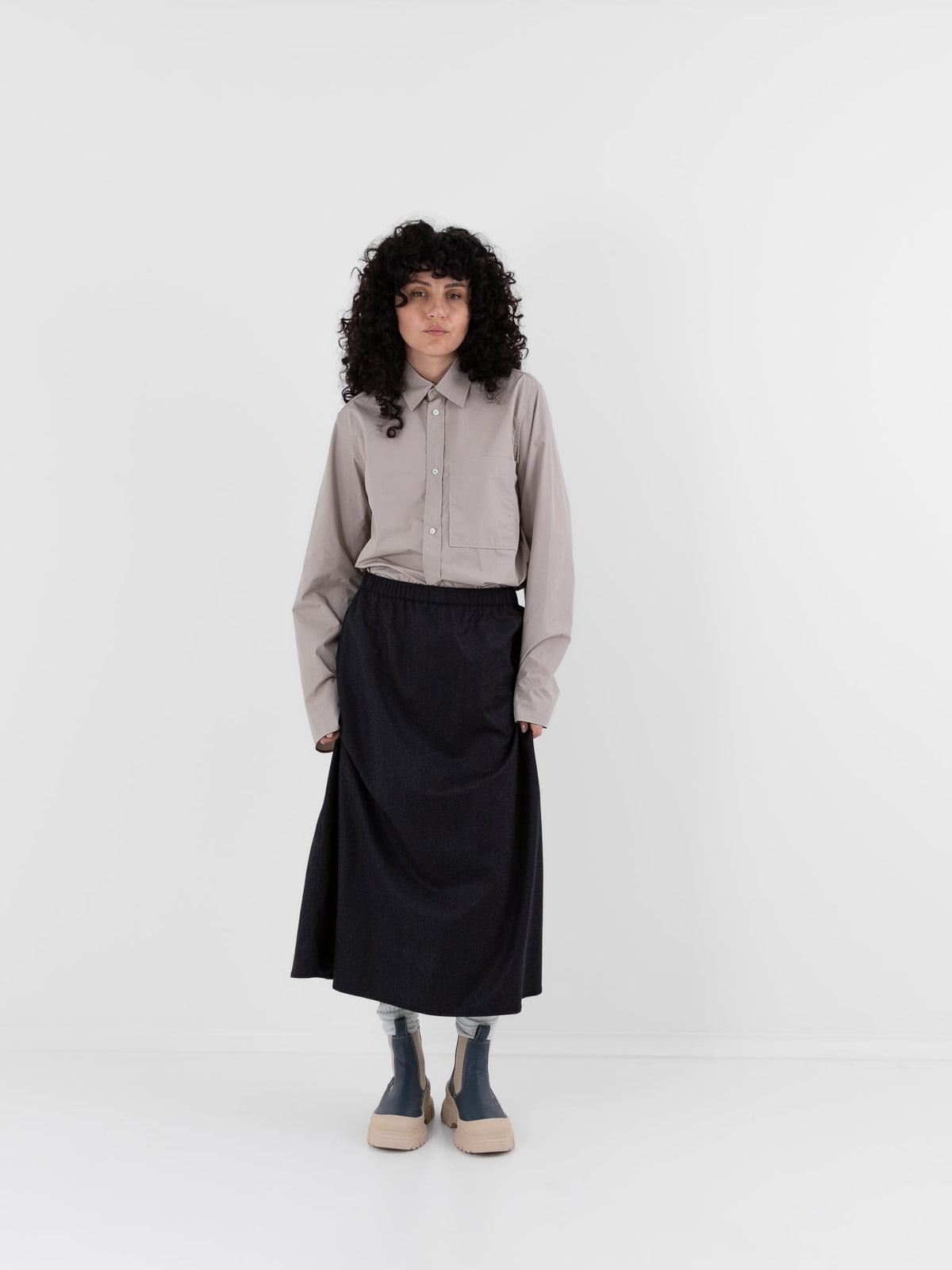 Sofie D'Hoore Synne Skirt in Charcoal Melange - SOFIE D'HOORE at Worthwhile - shop SKIRT