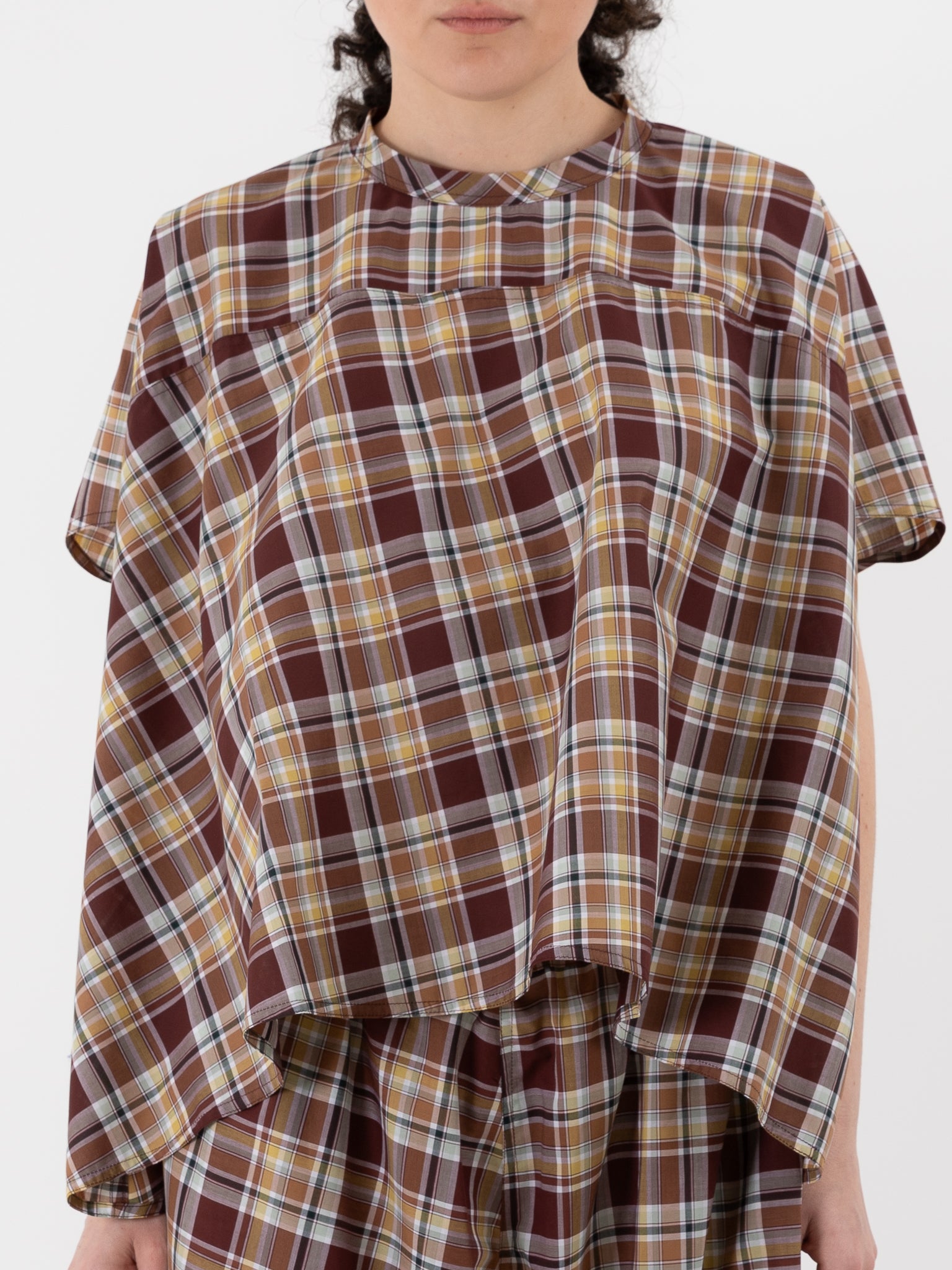Sofie D'Hoore Basker Shirt in Toffee Check - SOFIE D'HOORE at Worthwhile - shop TOP