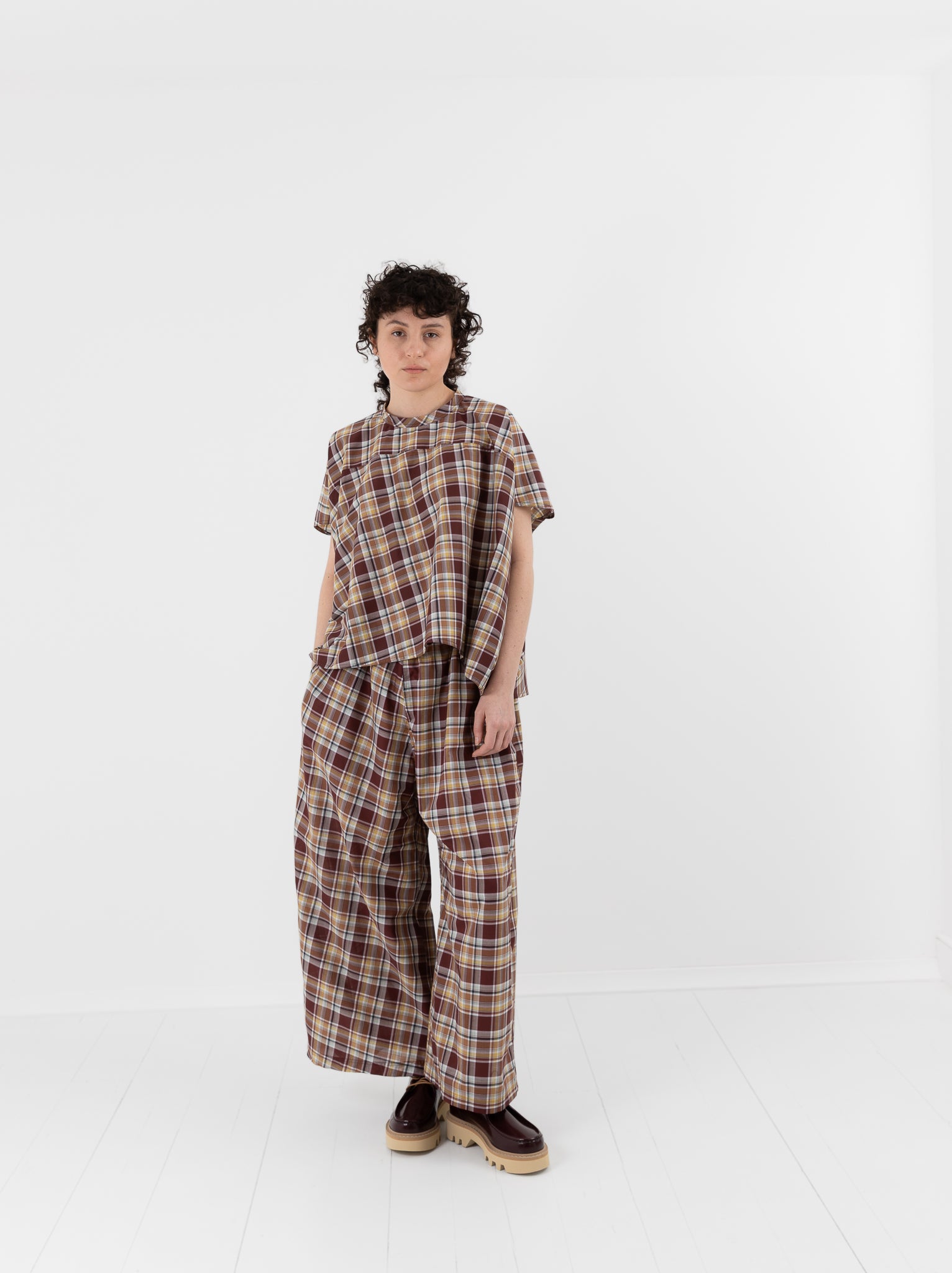 Sofie D'Hoore Parana Pant in Toffee Check - SOFIE D'HOORE at Worthwhile - shop PANT
