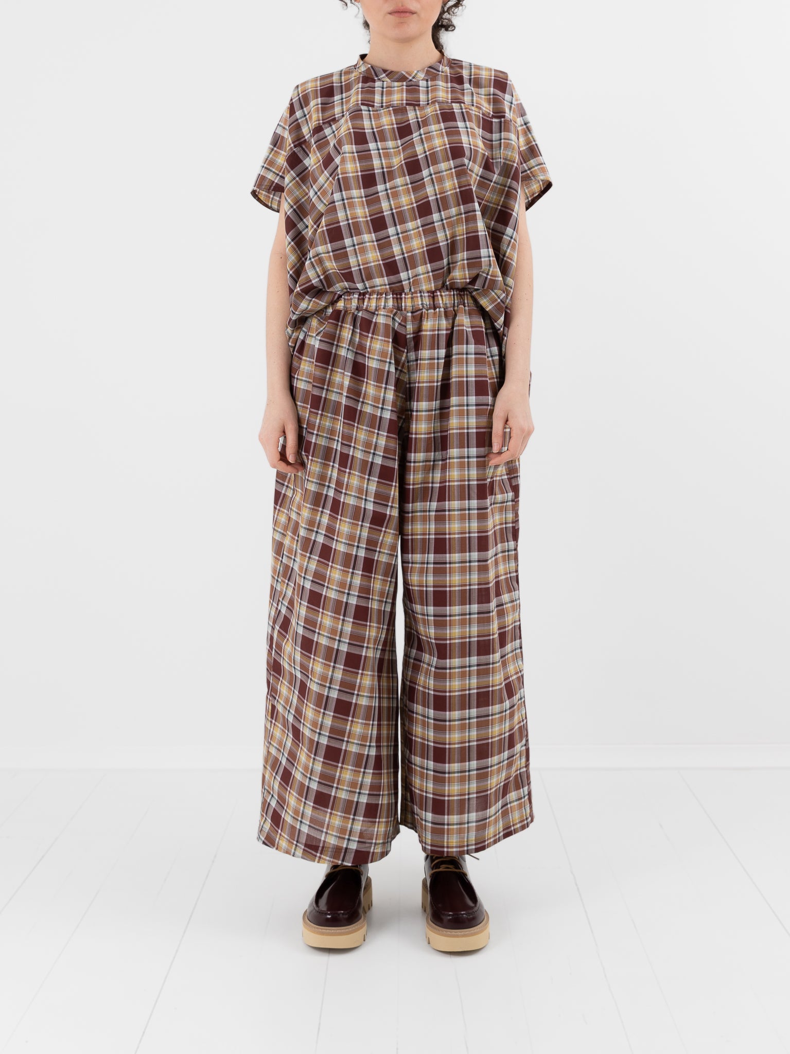 Sofie D'Hoore Parana Pant in Toffee Check - SOFIE D'HOORE at Worthwhile - shop PANT