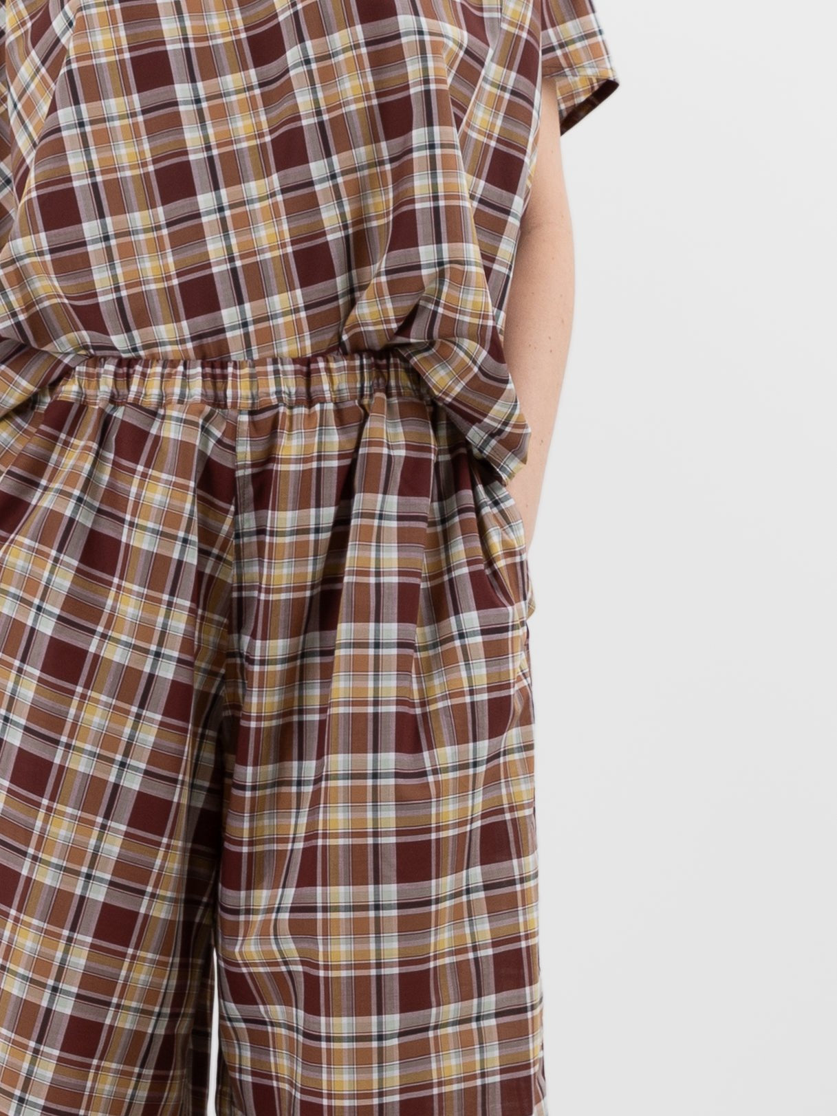 Sofie D'Hoore Parana Pant in Toffee Check - SOFIE D'HOORE at Worthwhile - shop PANT