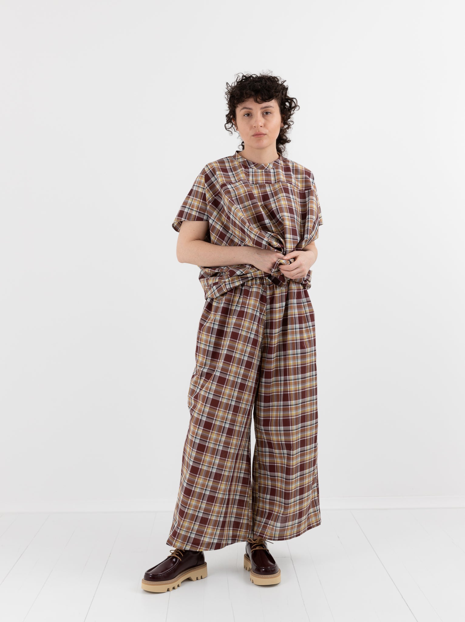 Sofie D'Hoore Parana Pant in Toffee Check - SOFIE D'HOORE at Worthwhile - shop PANT