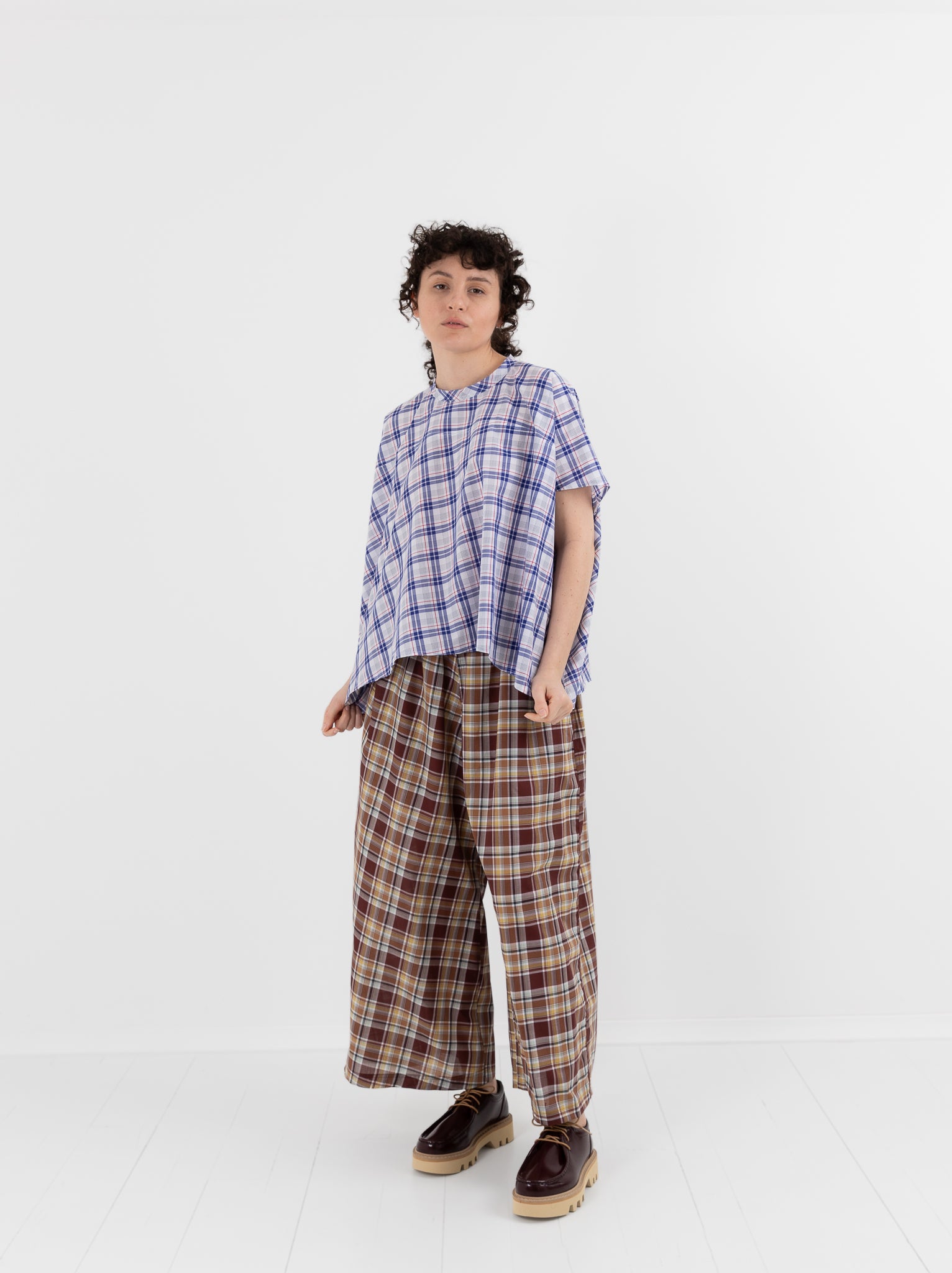 Sofie D'Hoore Parana Pant in Toffee Check - SOFIE D'HOORE at Worthwhile - shop PANT