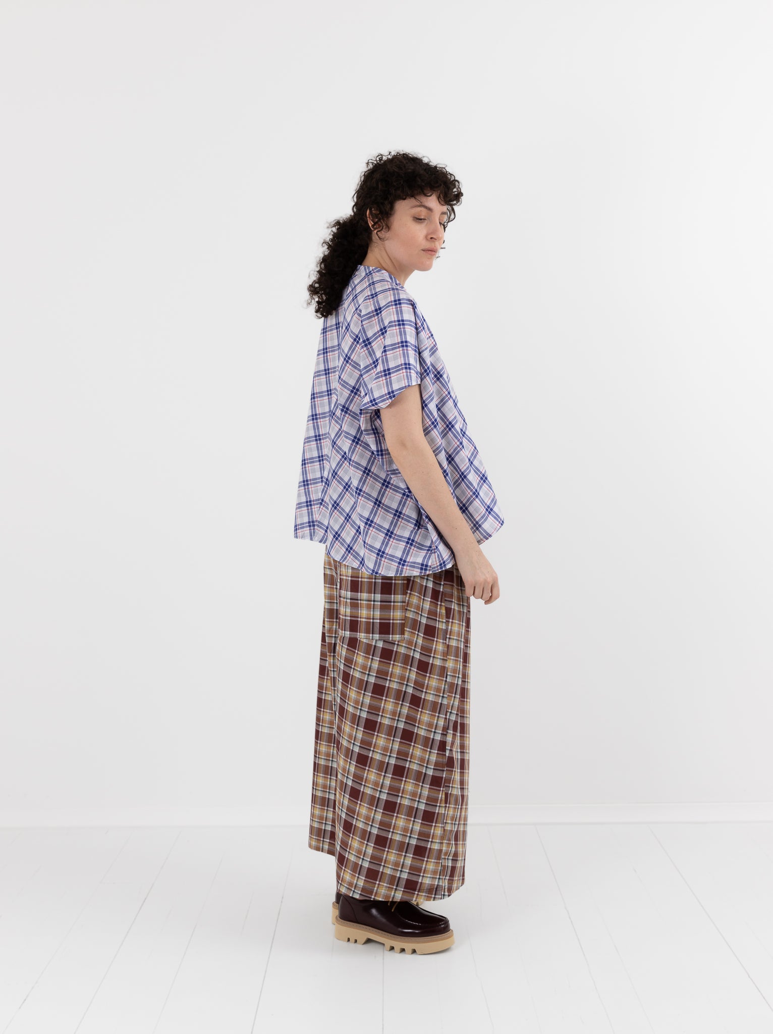 Sofie D'Hoore Parana Pant in Toffee Check - SOFIE D'HOORE at Worthwhile - shop PANT