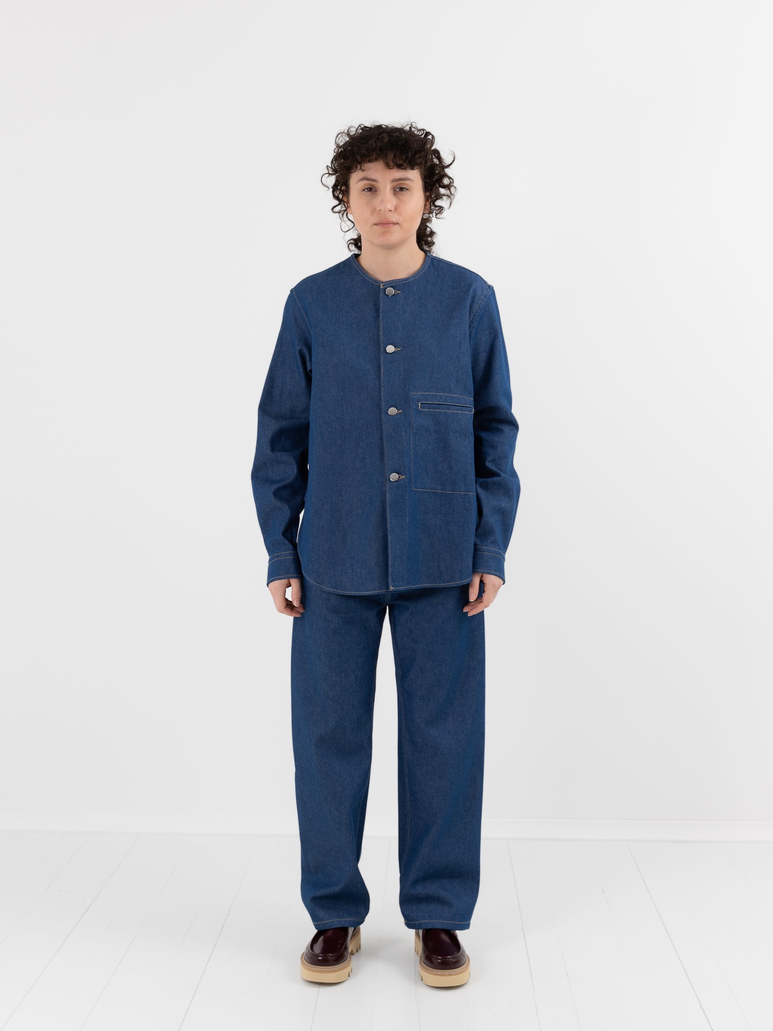 Sofie D'Hoore Barna Shirt in Lapis - SOFIE D'HOORE at Worthwhile - shop TOP
