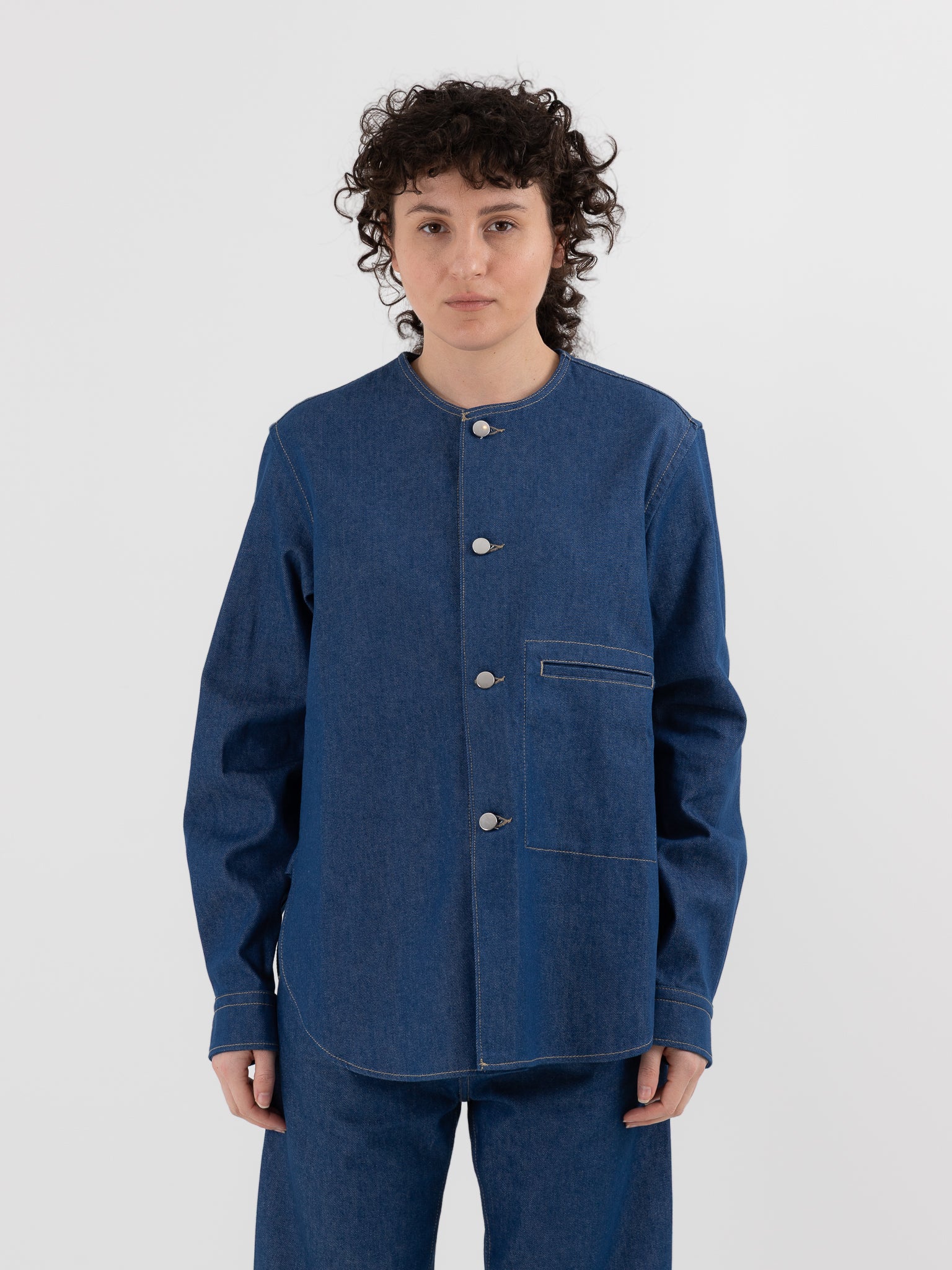 Sofie D'Hoore Barna Shirt in Lapis - SOFIE D'HOORE at Worthwhile - shop TOP