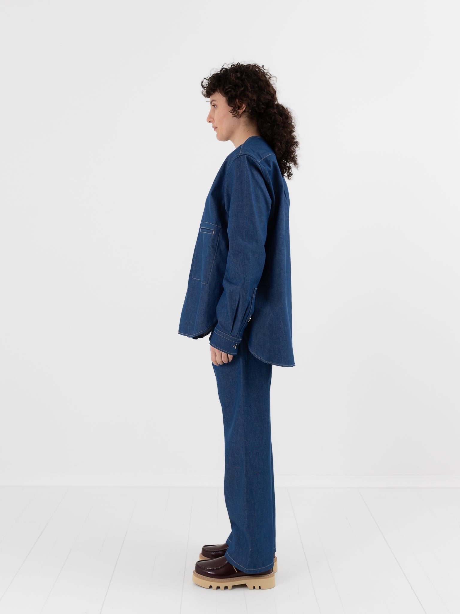 Sofie D'Hoore Barna Shirt in Lapis - SOFIE D'HOORE at Worthwhile - shop TOP