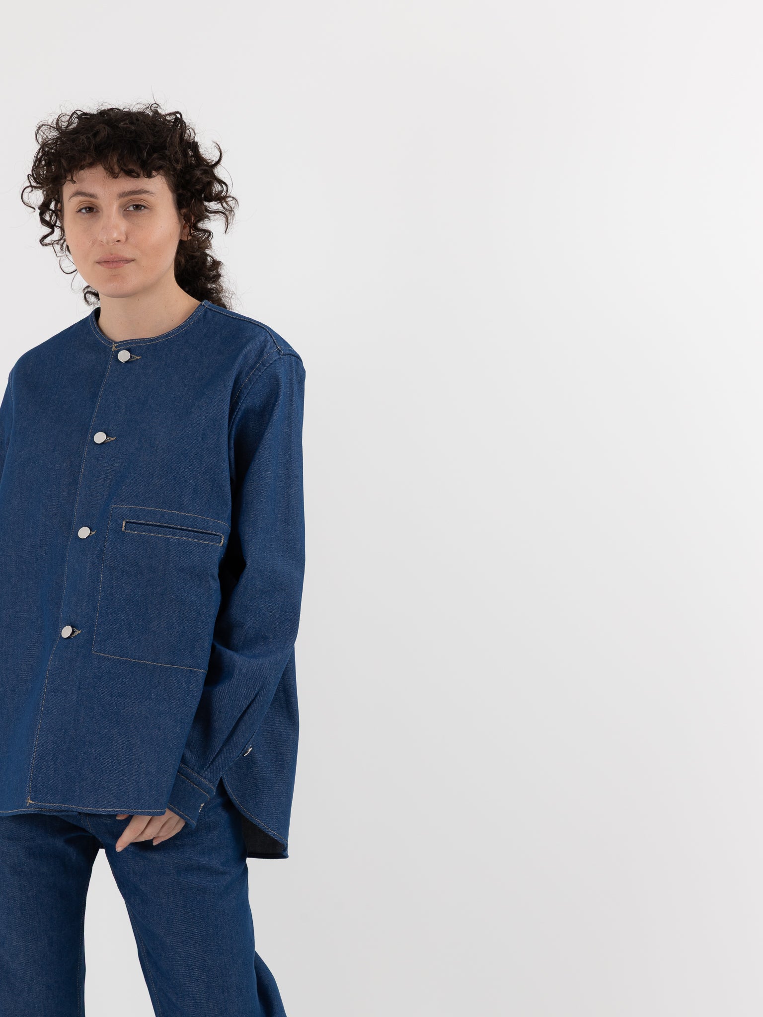 Sofie D'Hoore Barna Shirt in Lapis - SOFIE D'HOORE at Worthwhile - shop TOP