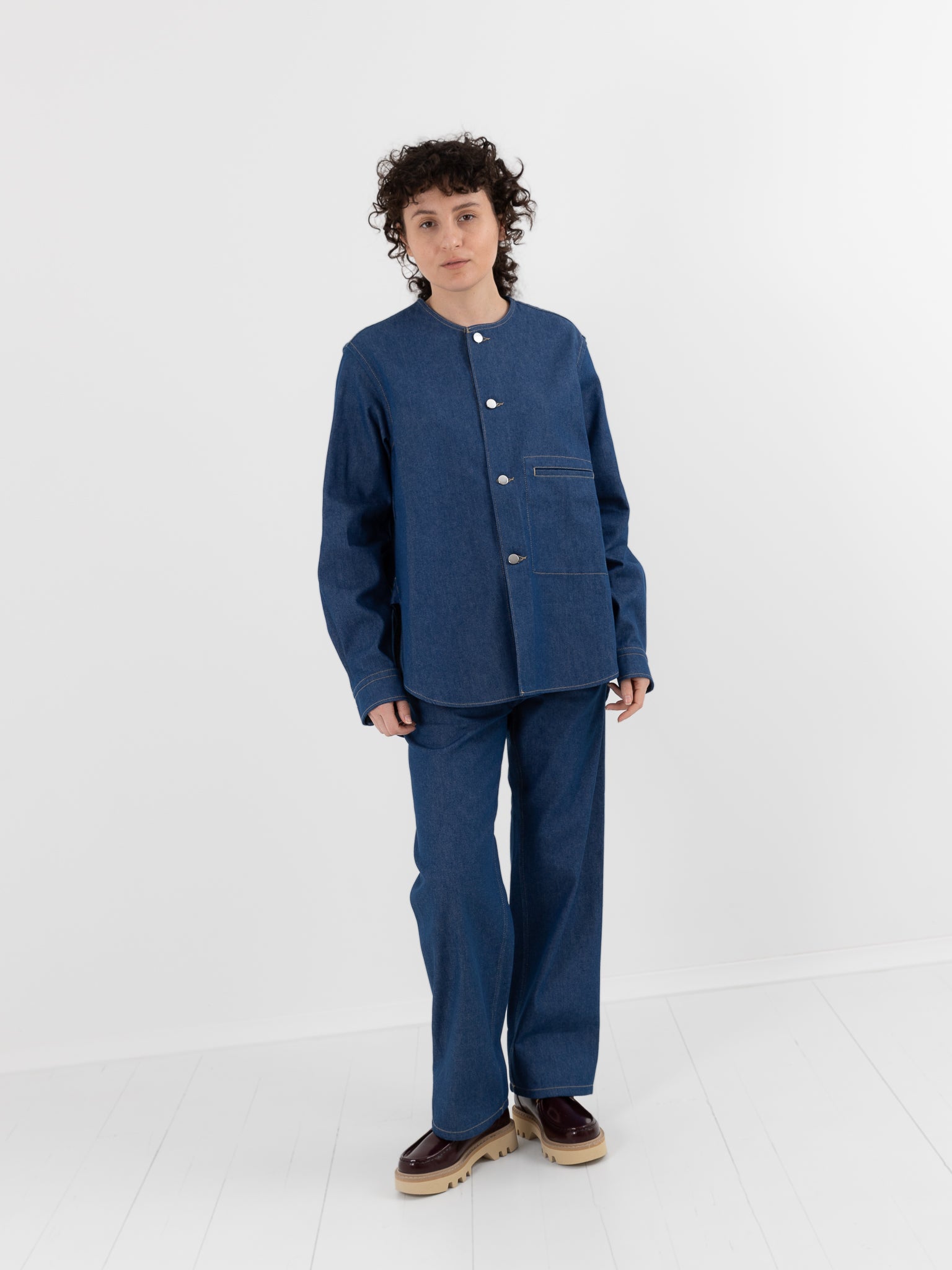 Sofie D'Hoore Barna Shirt in Lapis - SOFIE D'HOORE at Worthwhile - shop TOP