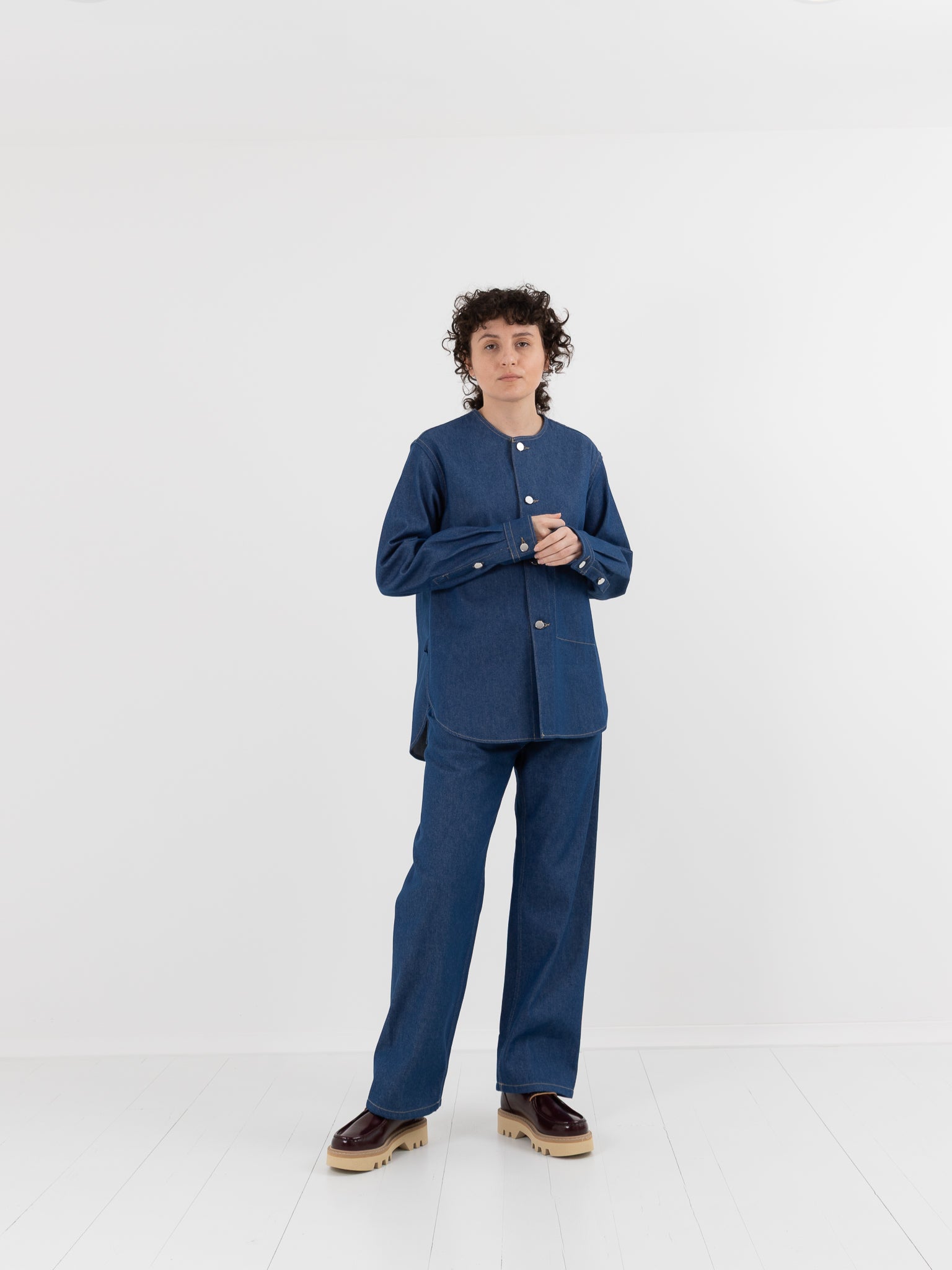 Sofie D'Hoore Barna Shirt in Lapis - SOFIE D'HOORE at Worthwhile - shop TOP