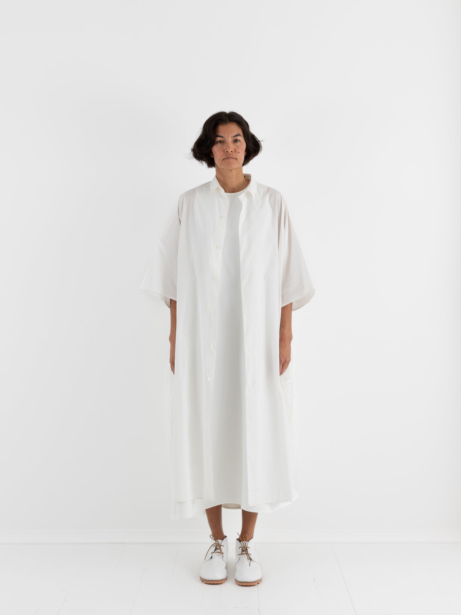 Sofie D'Hoore Davoli Shirt Dress in Snow - SOFIE D'HOORE at Worthwhile - shop DRESS