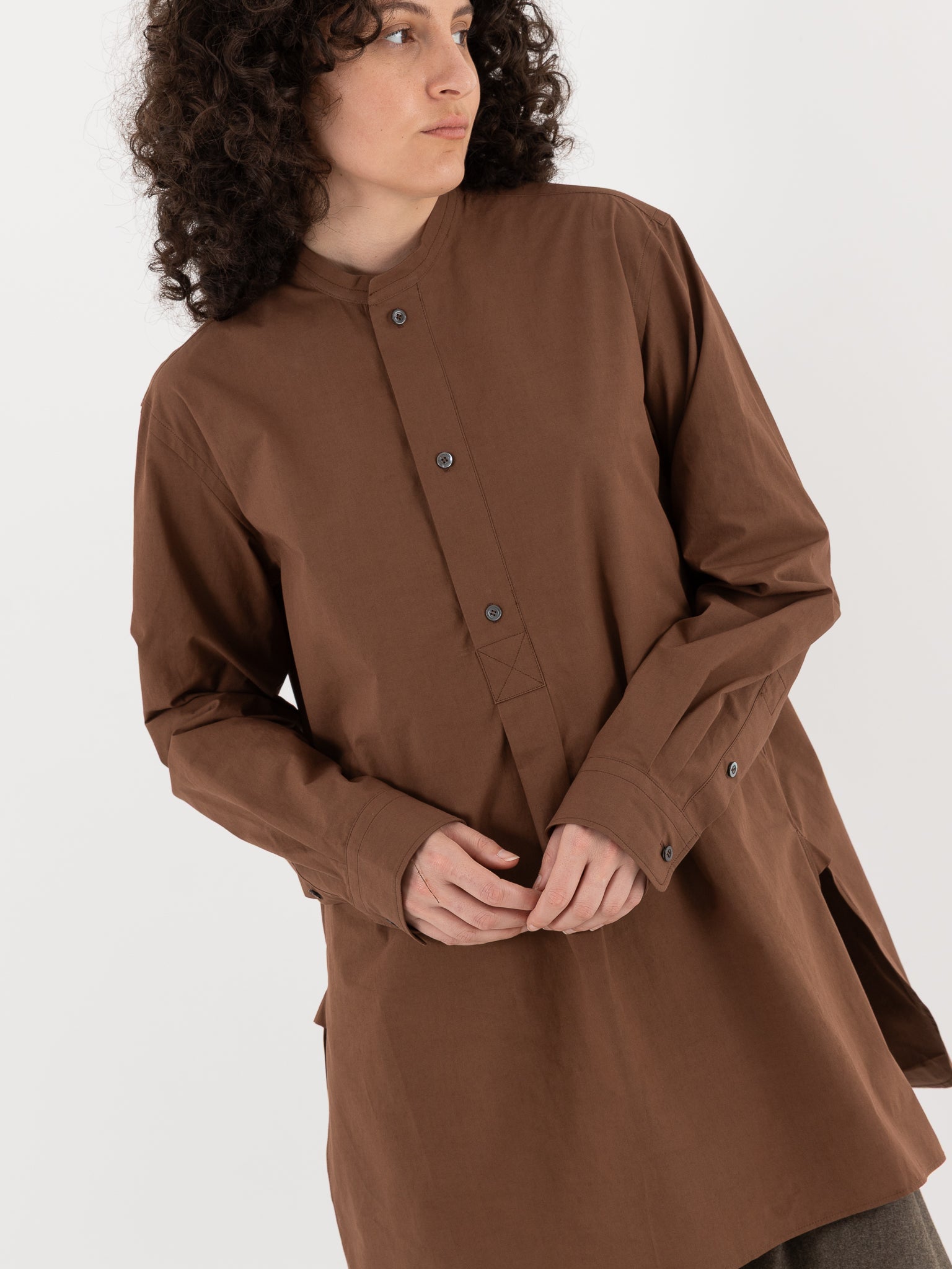 Sofie D'Hoore Baselitz Shirt in Chestnut - SOFIE D'HOORE at Worthwhile - shop TOP