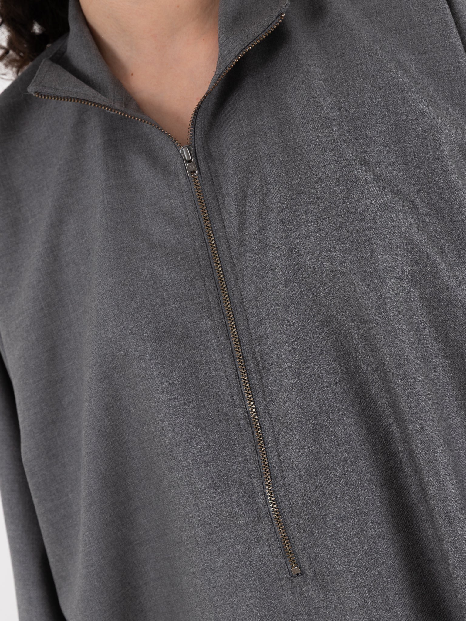 Sofie D'Hoore Carracci Zip Shirt in Mid Grey - SOFIE D'HOORE at Worthwhile - shop TOP