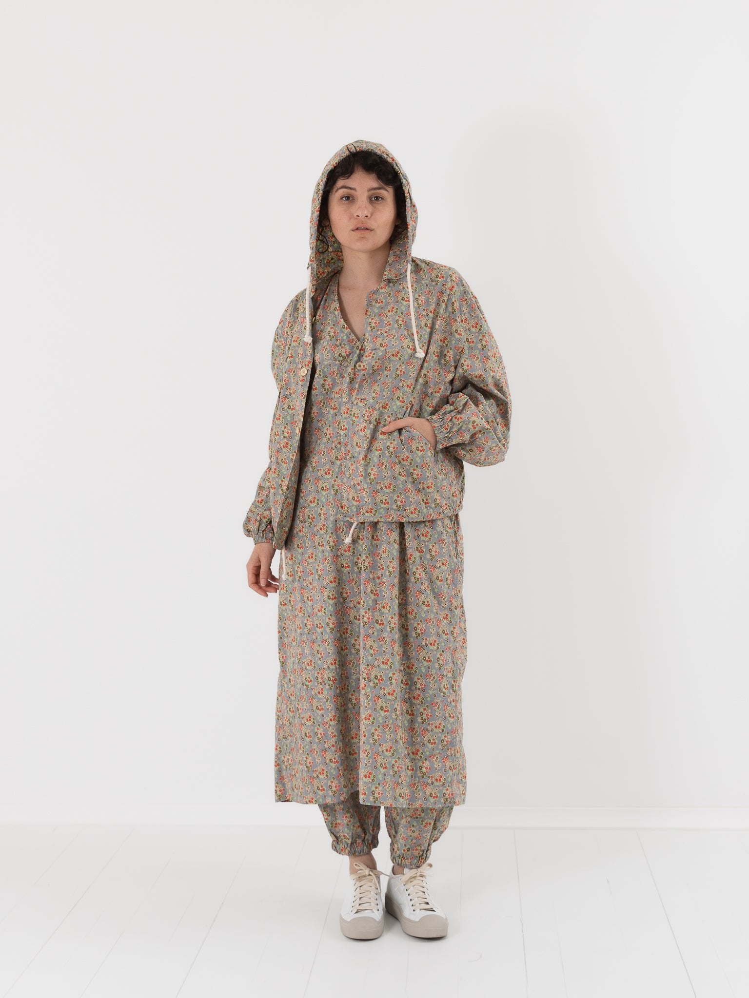 SONO Huckle Hoodie in Dusty Blue Floral - SONO at Worthwhile - shop JACKET