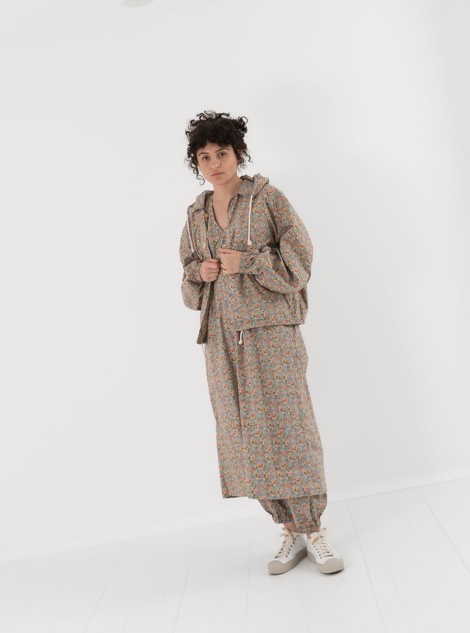 SONO Huckle Hoodie in Dusty Blue Floral - SONO at Worthwhile - shop JACKET