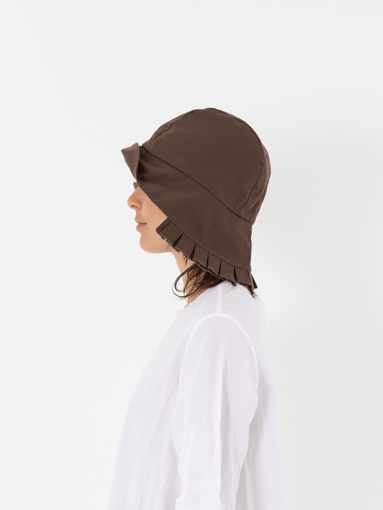 Studio Kettle Fisherman Hat with Frill, Cocoa - Worthwhile, Inc.