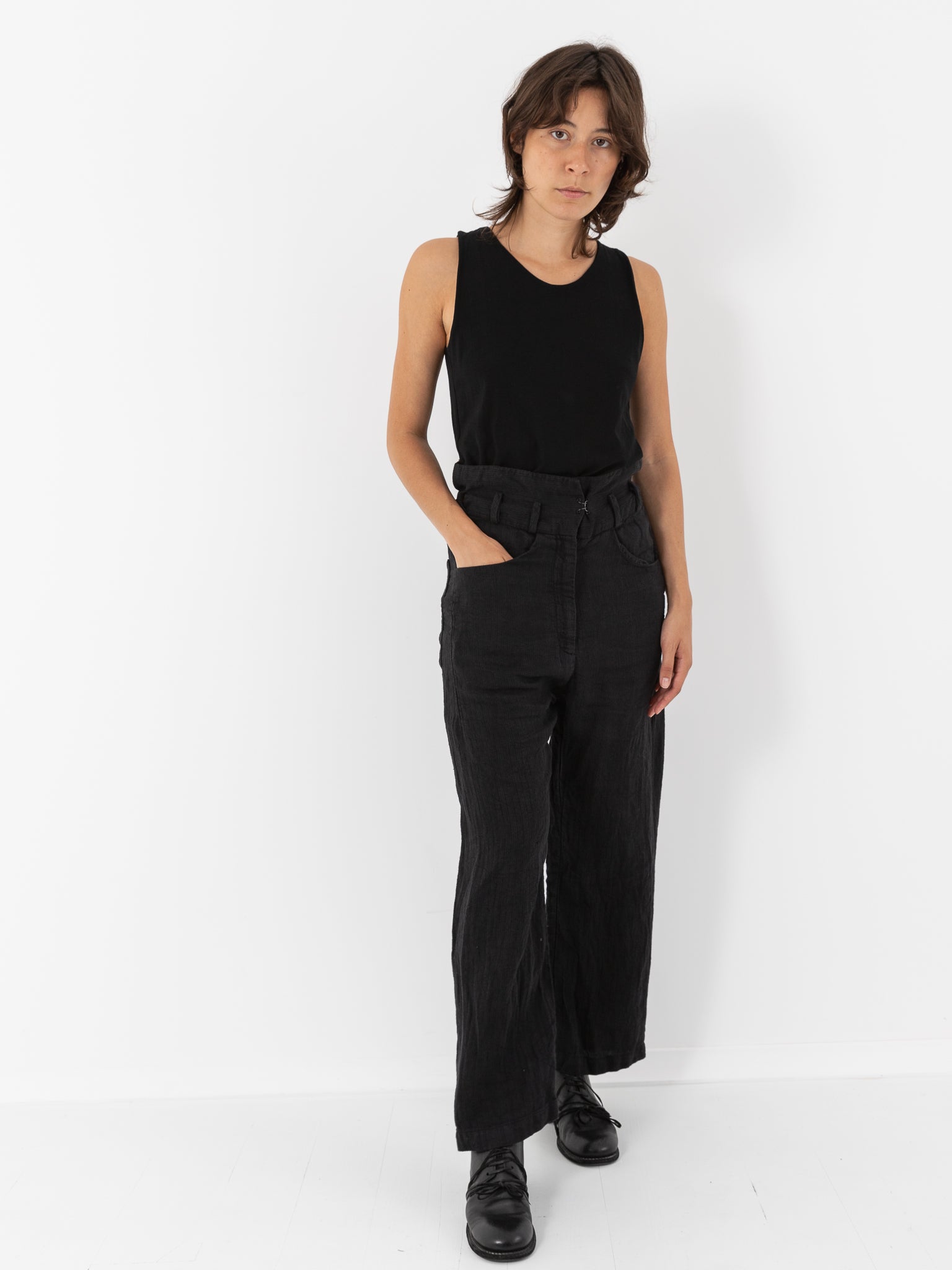 Atelier Suppan High Waist Trouser, Black - Worthwhile