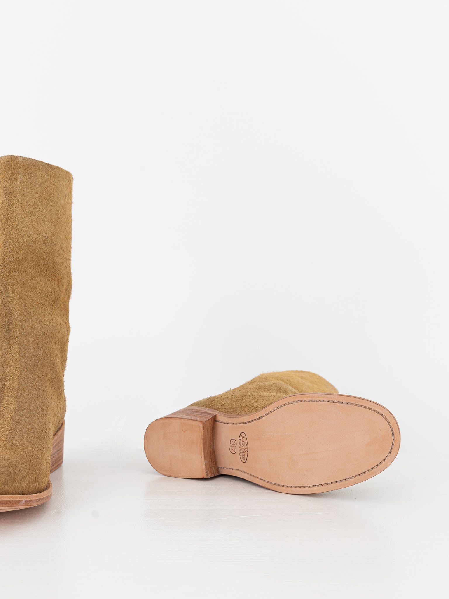 The Backward Vendor Cattle Boot in Ginger Suede - THE BACKWARD VENDOR at Worthwhile - shop BOOT