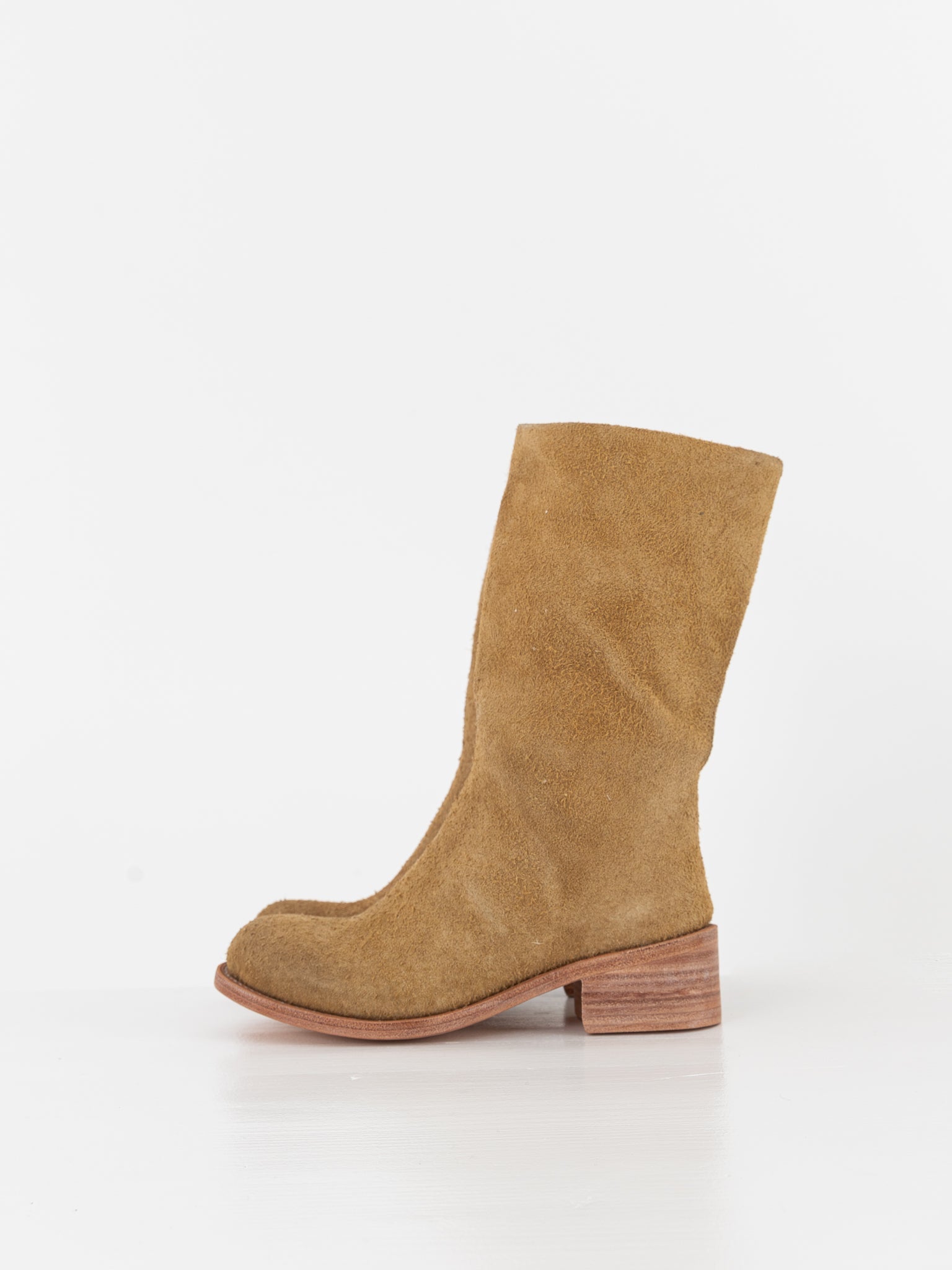The Backward Vendor Cattle Boot in Ginger Suede - THE BACKWARD VENDOR at Worthwhile - shop BOOT