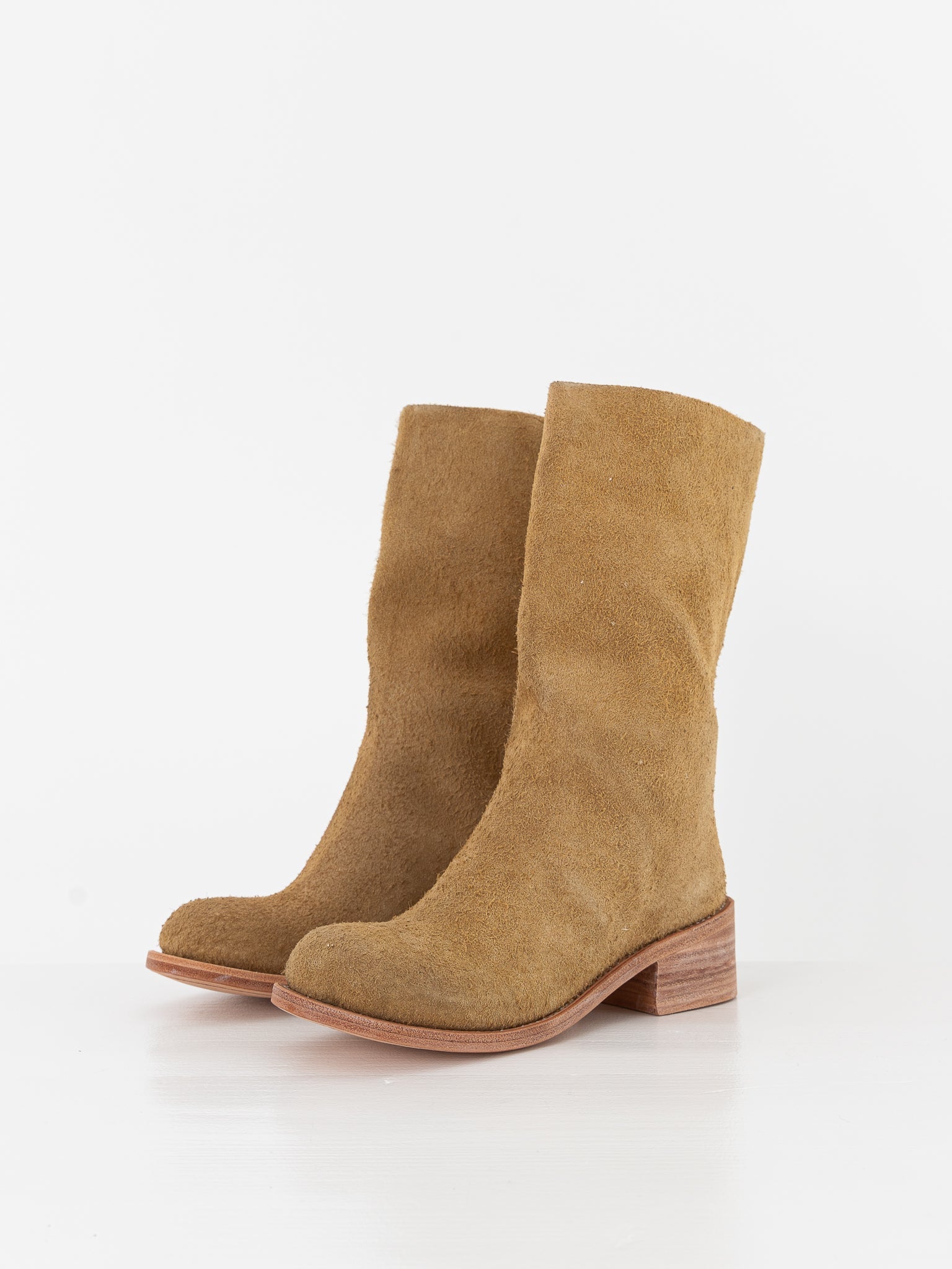 The Backward Vendor Cattle Boot in Ginger Suede - THE BACKWARD VENDOR at Worthwhile - shop BOOT