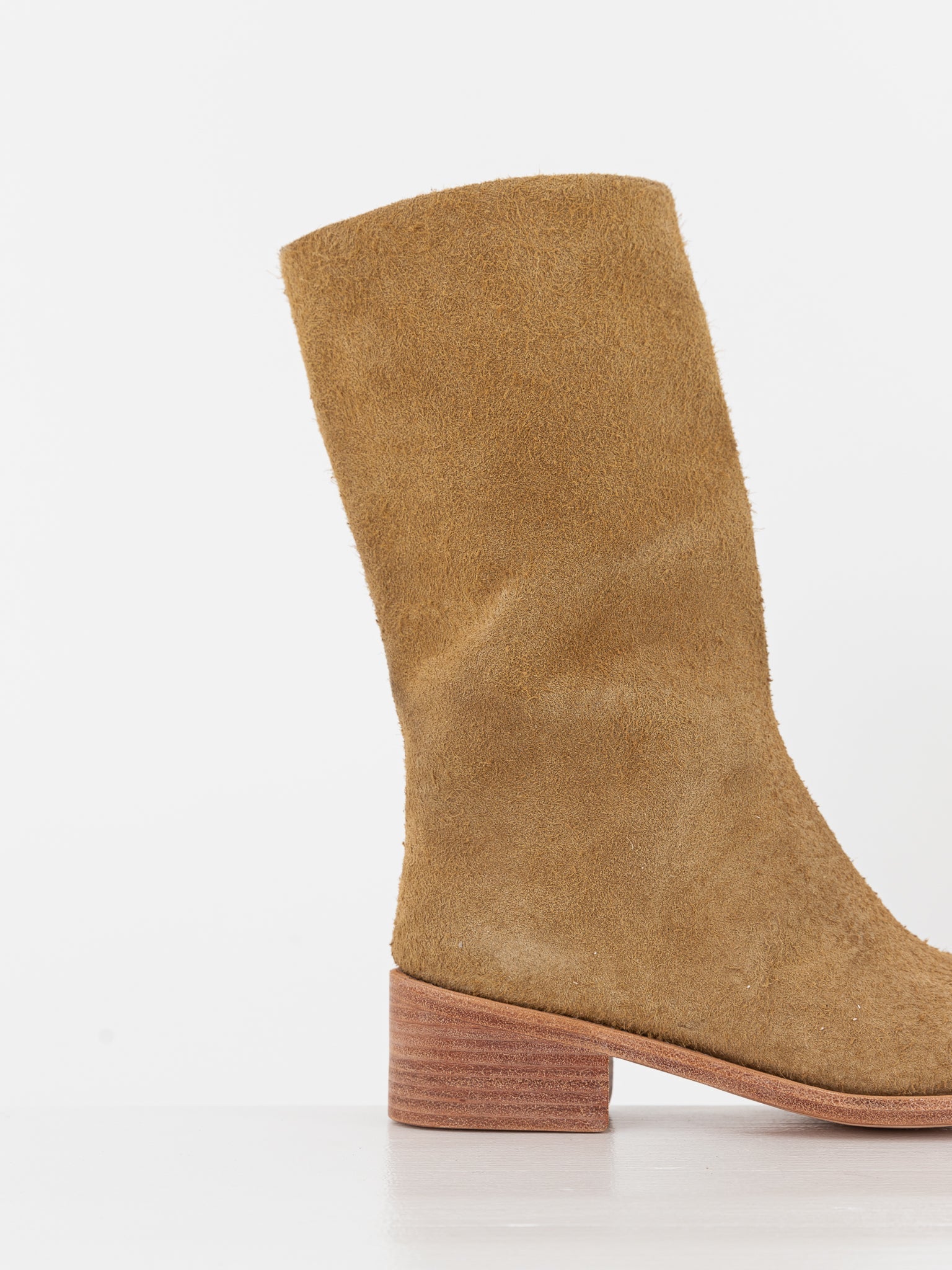 The Backward Vendor Cattle Boot in Ginger Suede - THE BACKWARD VENDOR at Worthwhile - shop BOOT