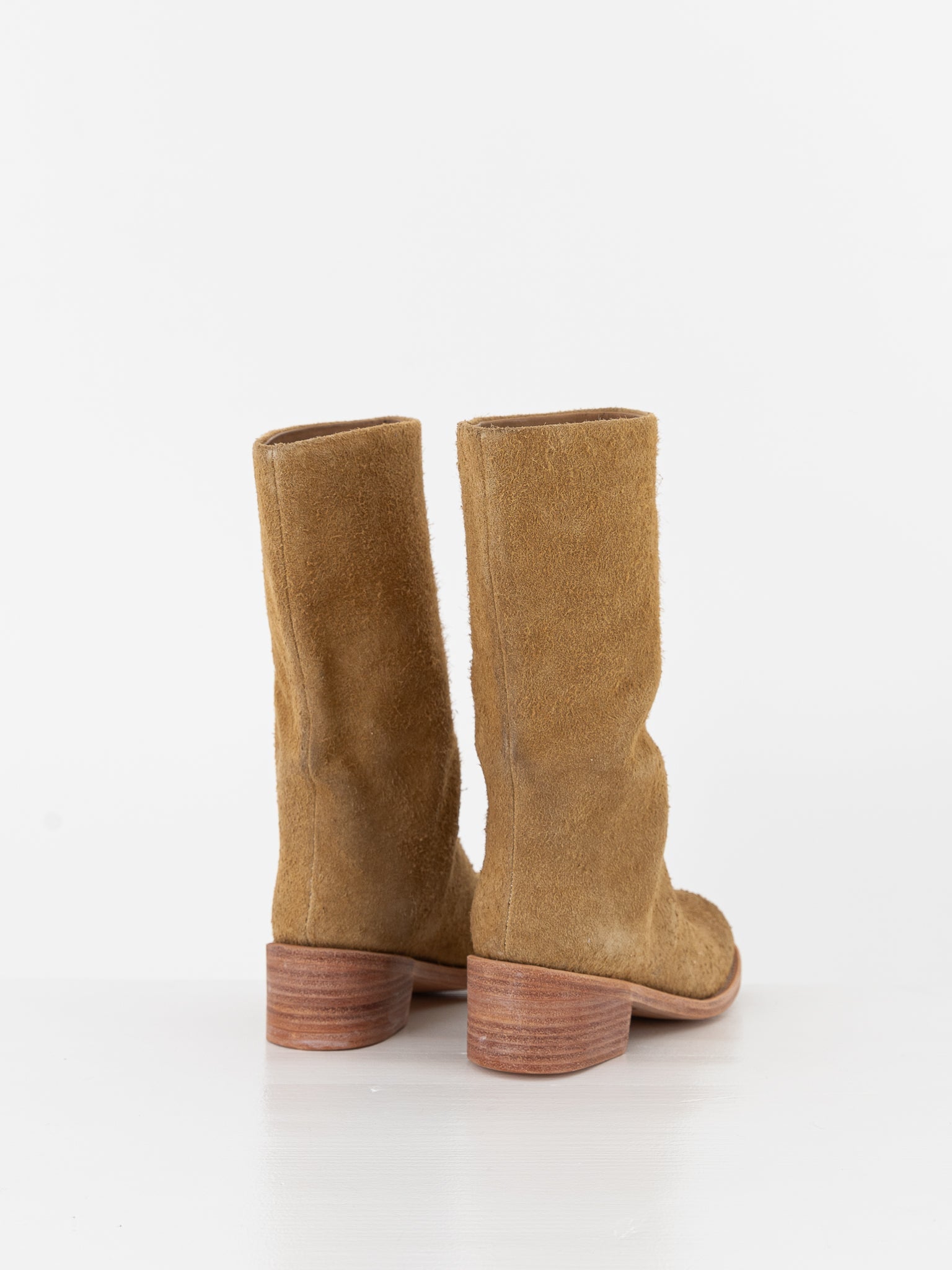 The Backward Vendor Cattle Boot in Ginger Suede - THE BACKWARD VENDOR at Worthwhile - shop BOOT