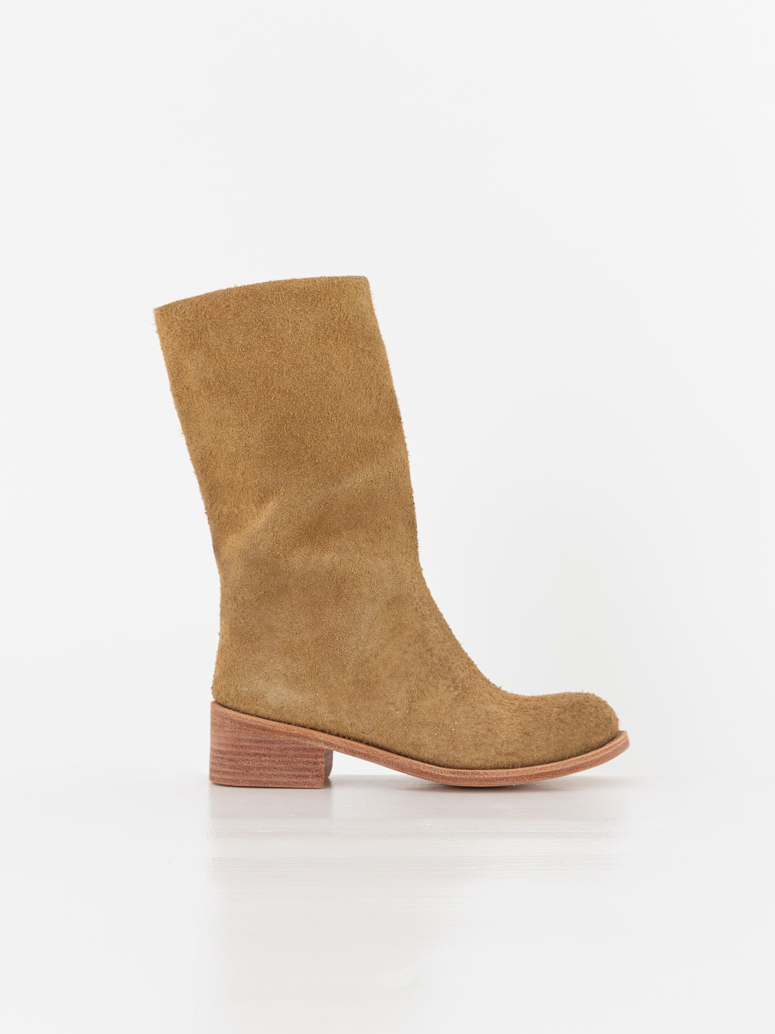 The Backward Vendor Cattle Boot in Ginger Suede - THE BACKWARD VENDOR at Worthwhile - shop BOOT