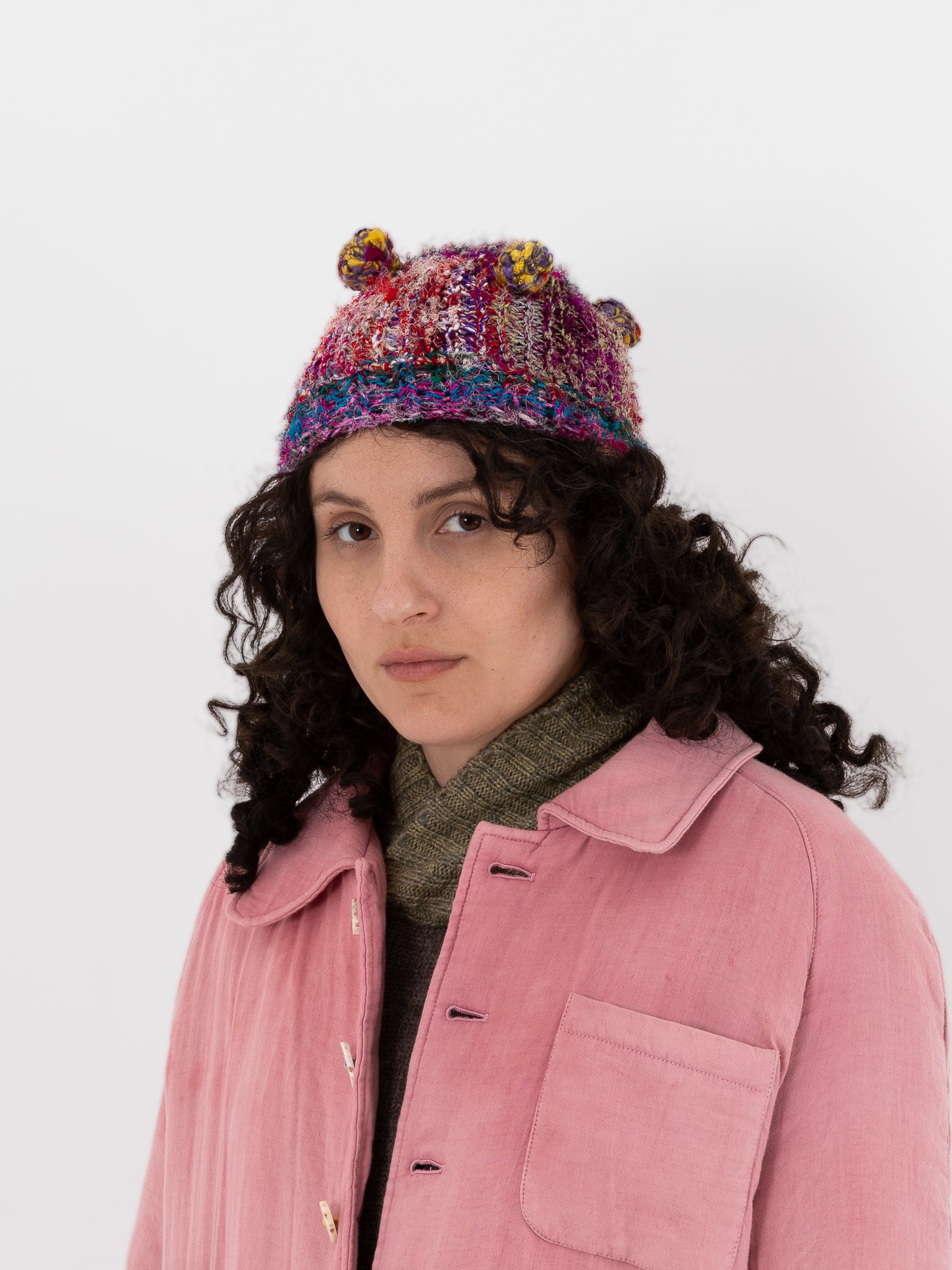 The Backward Vendor Corner Hat in Mixed Silk - THE BACKWARD VENDOR at Worthwhile - shop HAT