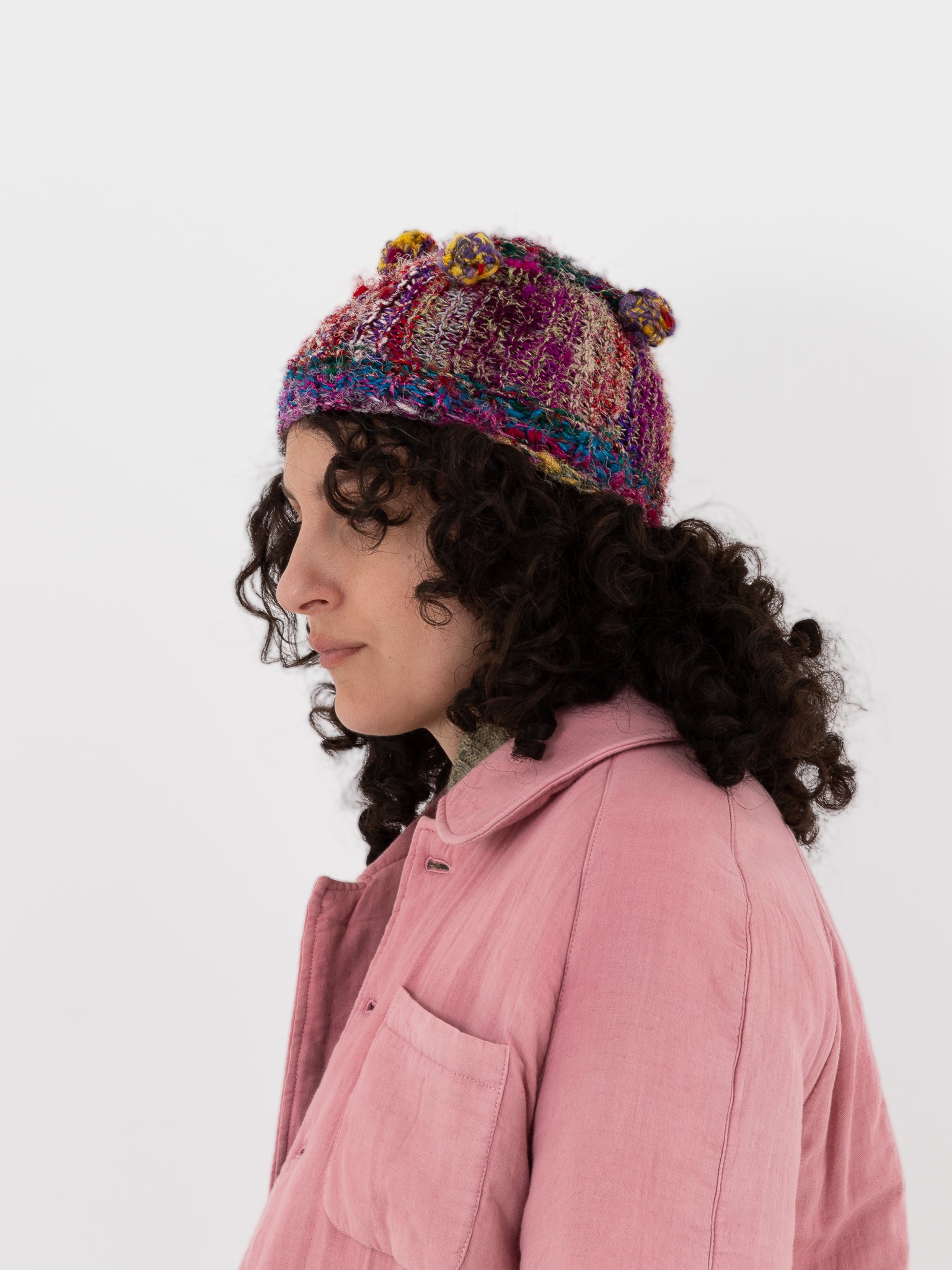 The Backward Vendor Corner Hat in Mixed Silk - THE BACKWARD VENDOR at Worthwhile - shop HAT