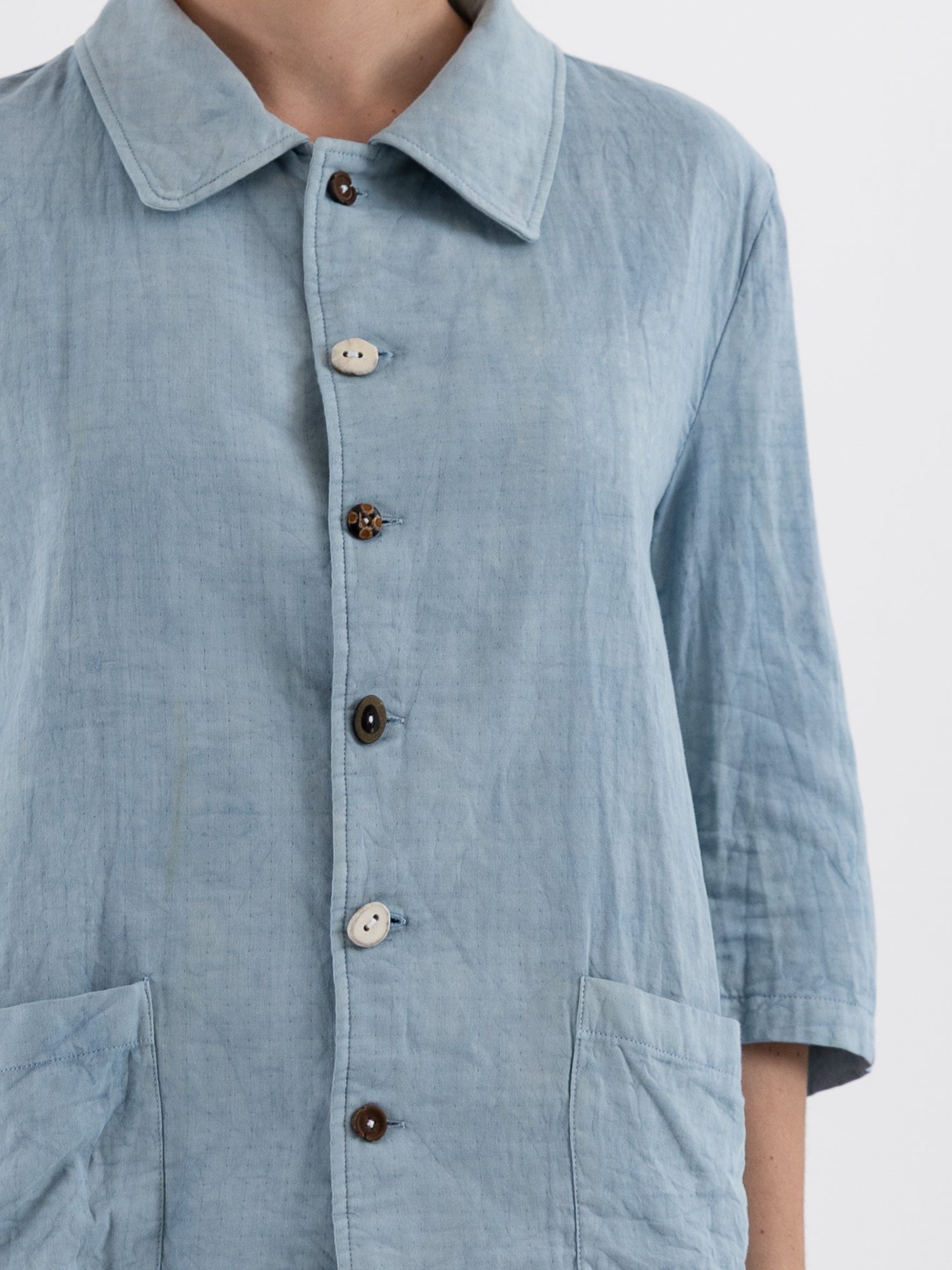 The Backward Vendor Mid Core Jacket in Light Indigo - THE BACKWARD VENDOR at Worthwhile - shop JACKET