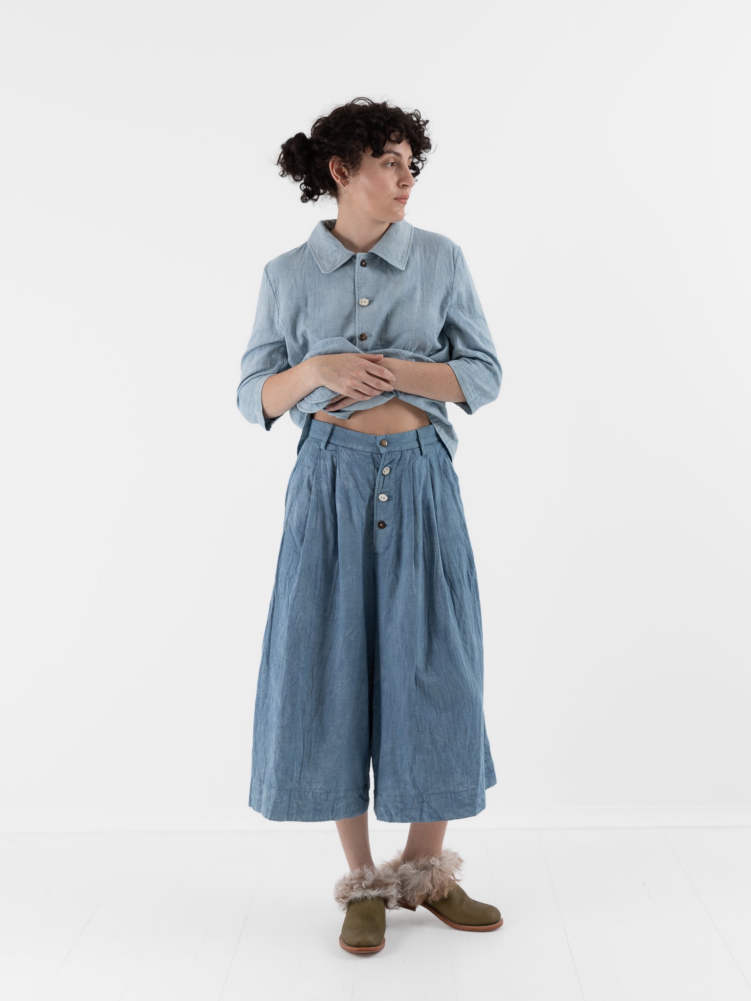 The Backward Vendor Float Trousers in Indigo - THE BACKWARD VENDOR at Worthwhile - shop TOP
