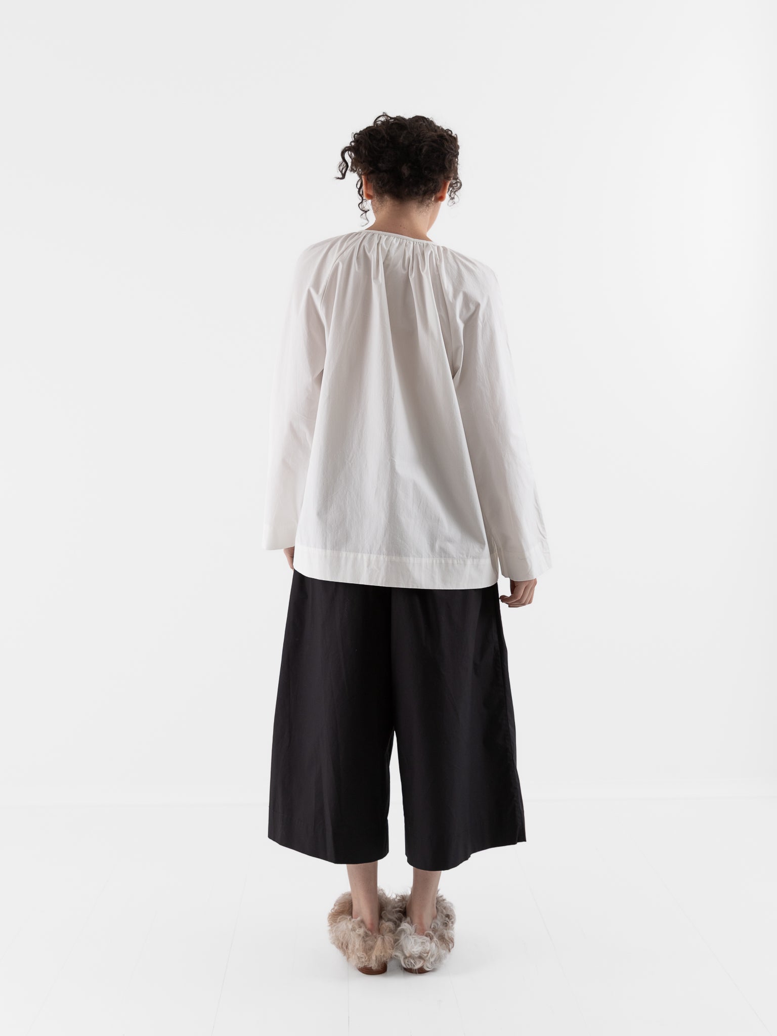 The Backward Vendor Short Mist Blouse in White - THE BACKWARD VENDOR at Worthwhile - shop TOP