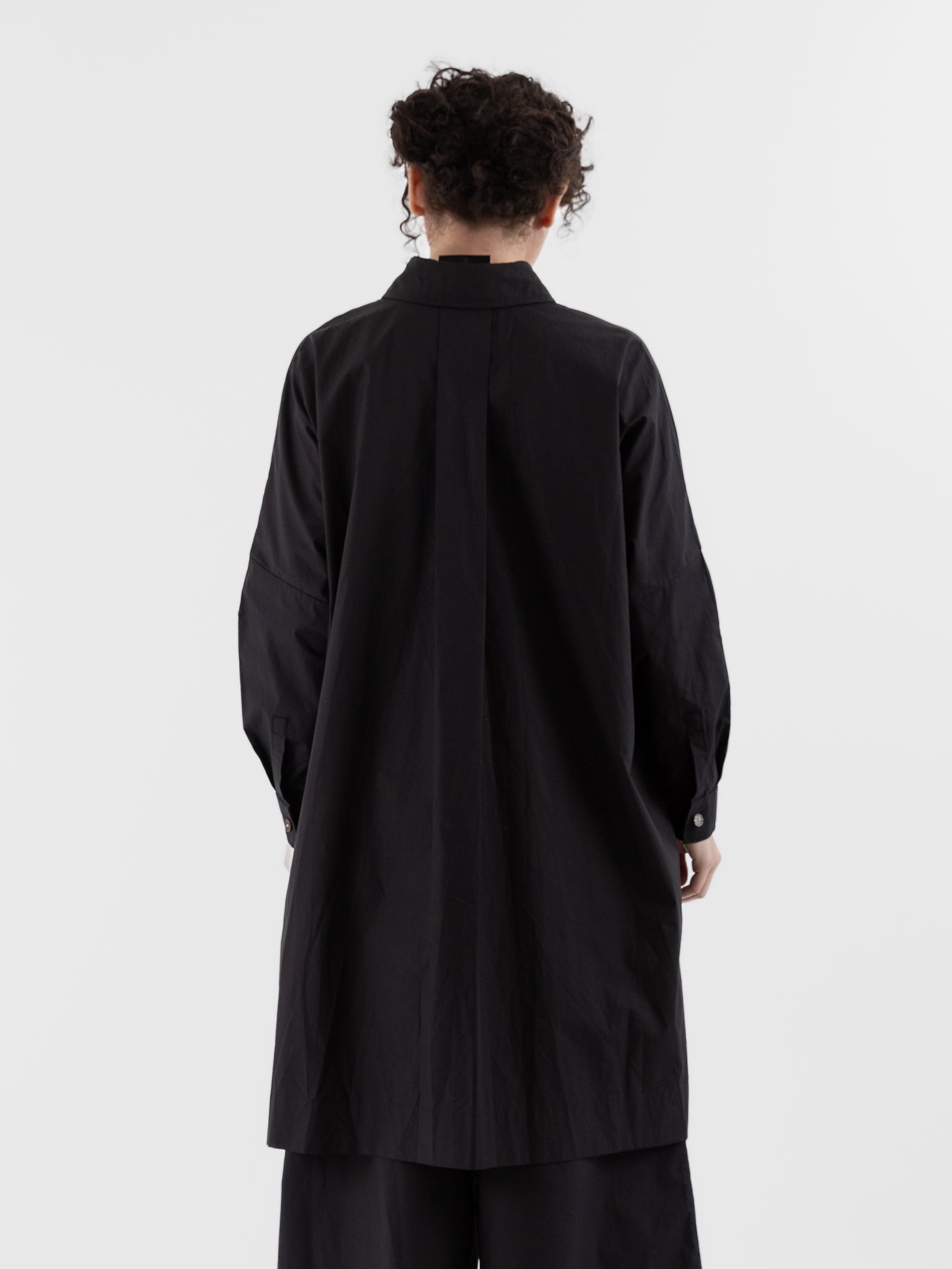 The Backward Vendor Drift Overshirt in Black - THE BACKWARD VENDOR at Worthwhile - shop TOP