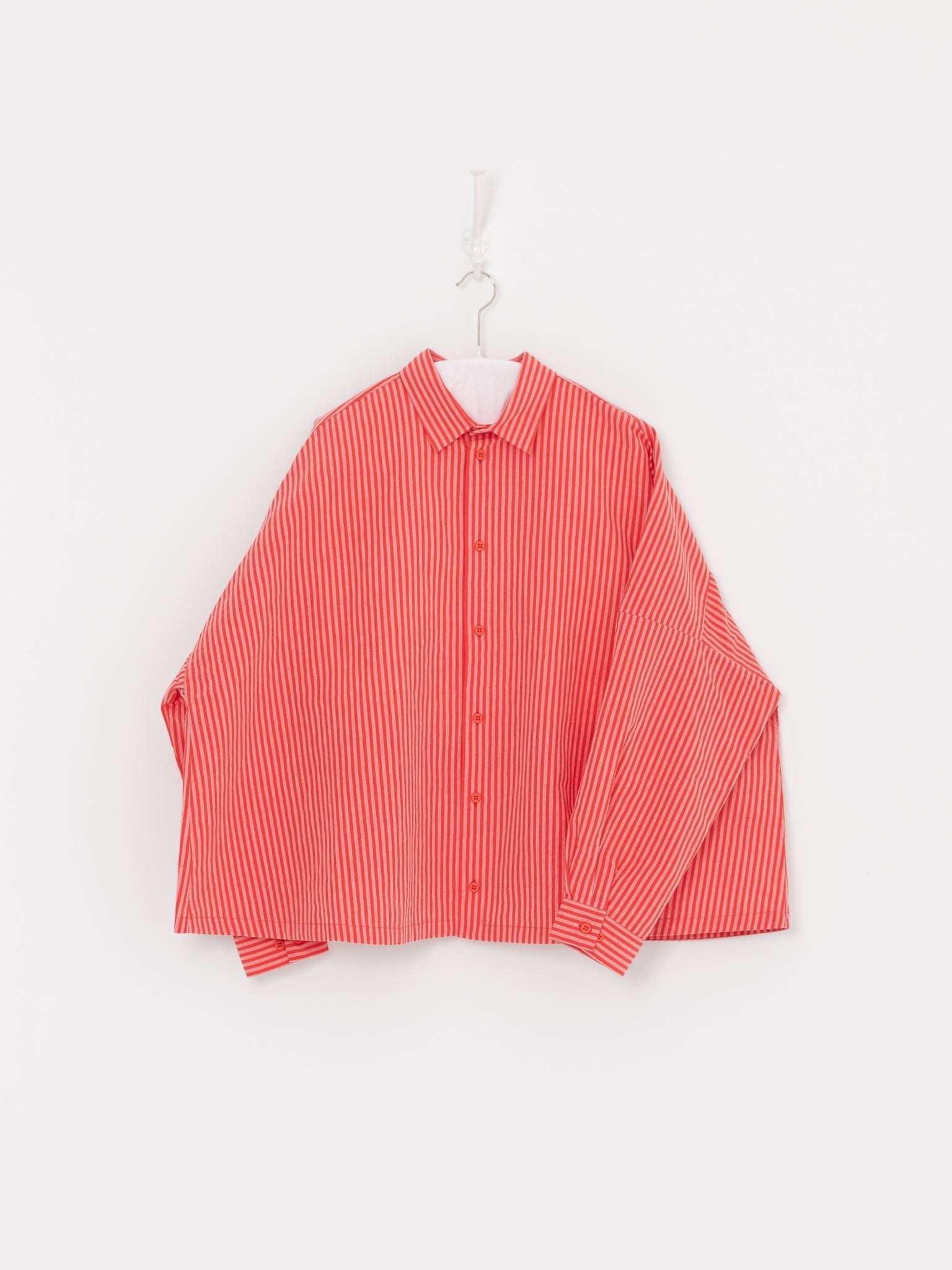 Toogood The Farrier Shirt in Lobster Crayon Stripe - TOOGOOD at Worthwhile - shop TOP