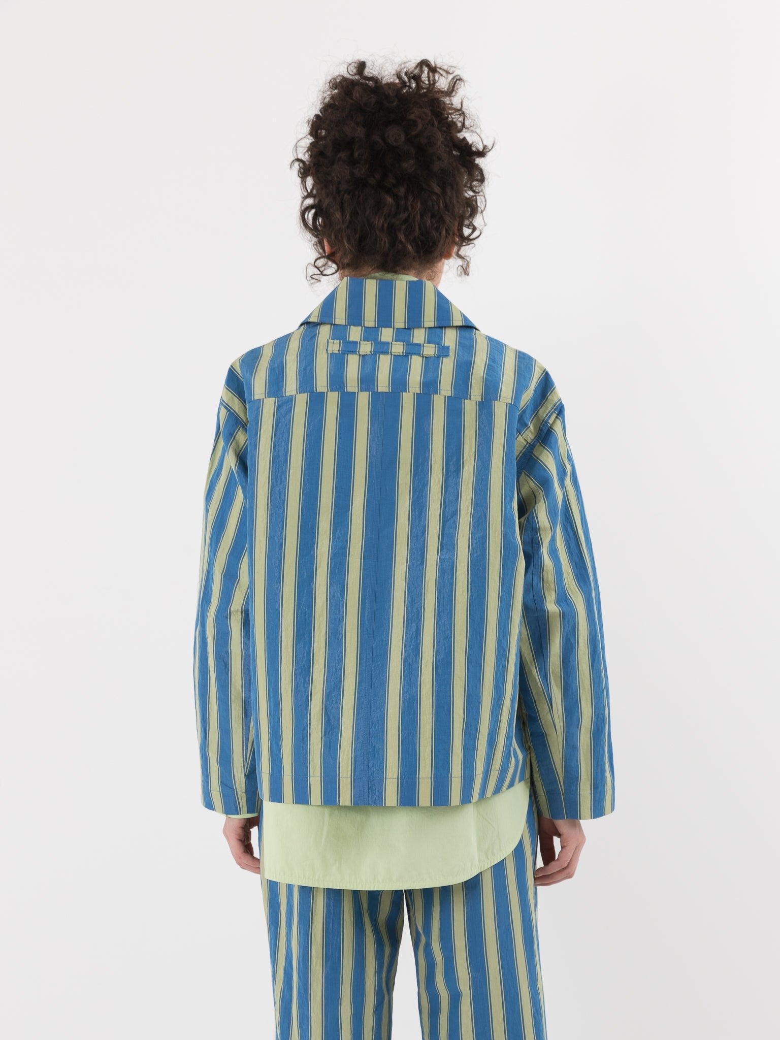 Toogood The Magician Jacket in Cornflower Taffeta Stripe - TOOGOOD at Worthwhile - shop JACKET