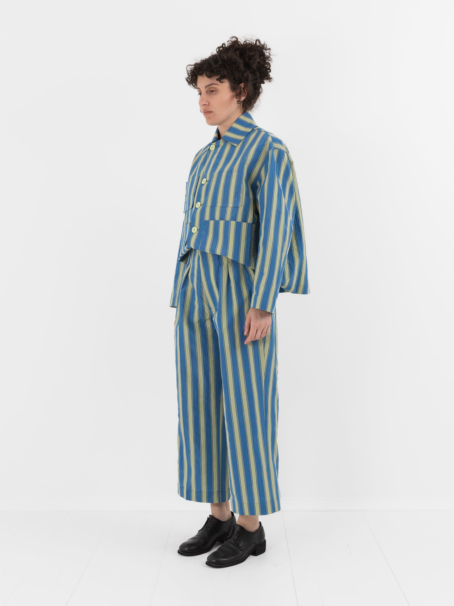 Toogood The Magician Trouser in Cornflower Taffeta Stripe - TOOGOOD at Worthwhile - shop PANT
