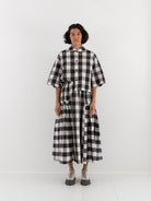 Toogood Harvester Skirt in Coffee Tablecloth Gingham - TOOGOOD at Worthwhile - shop SKIRT