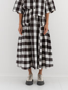 Toogood Harvester Skirt in Coffee Tablecloth Gingham - TOOGOOD at Worthwhile - shop SKIRT