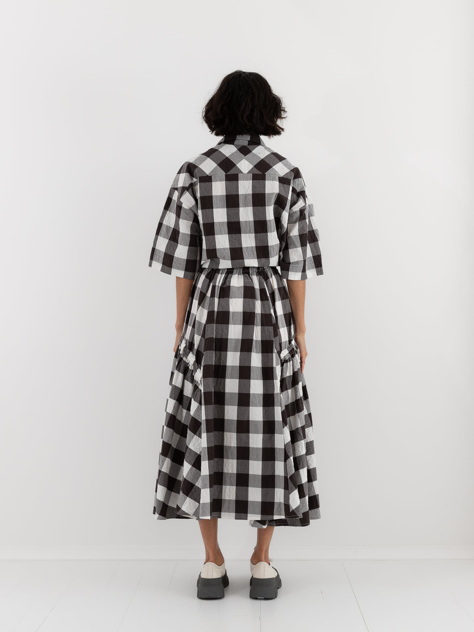 Toogood Harvester Skirt in Coffee Tablecloth Gingham - TOOGOOD at Worthwhile - shop SKIRT
