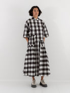 Toogood Harvester Skirt in Coffee Tablecloth Gingham - TOOGOOD at Worthwhile - shop SKIRT