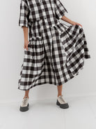 Toogood Harvester Skirt in Coffee Tablecloth Gingham - TOOGOOD at Worthwhile - shop SKIRT