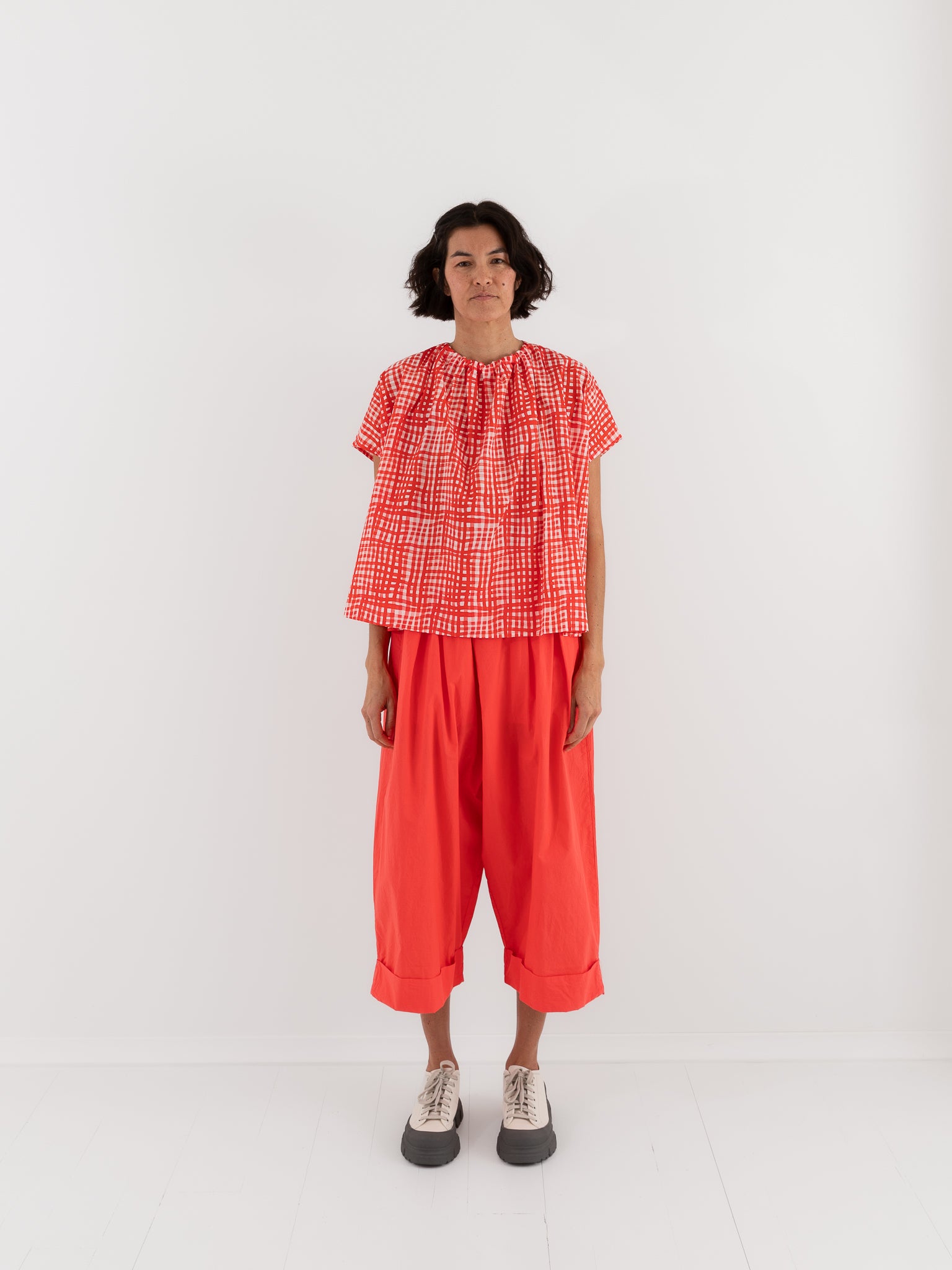 Toogood Poet Top in Jam Painted Check - TOOGOOD at Worthwhile - shop TOP