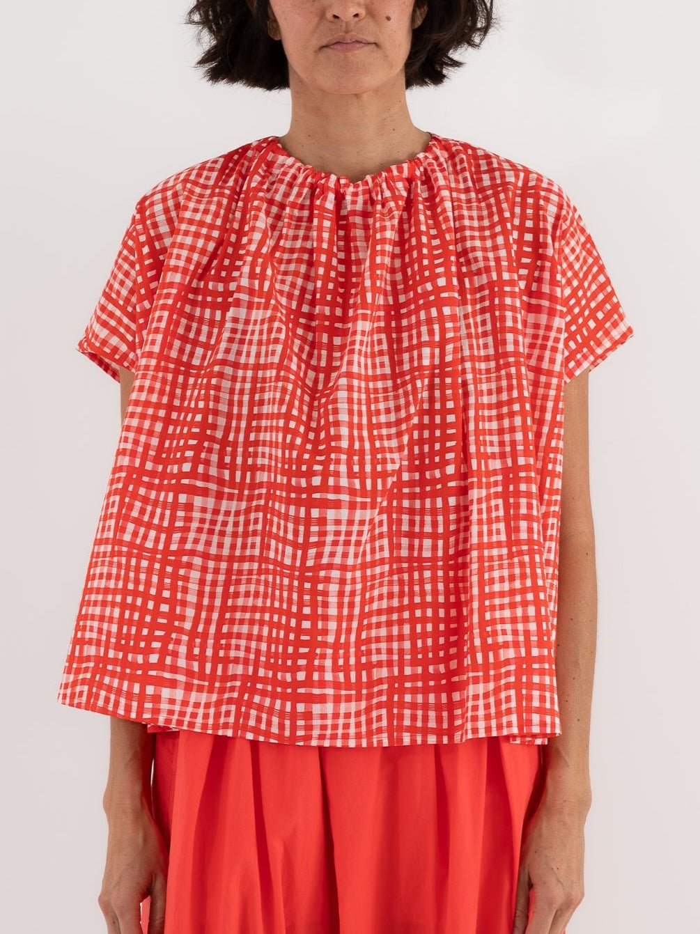 Toogood Poet Top in Jam Painted Check - TOOGOOD at Worthwhile - shop TOP