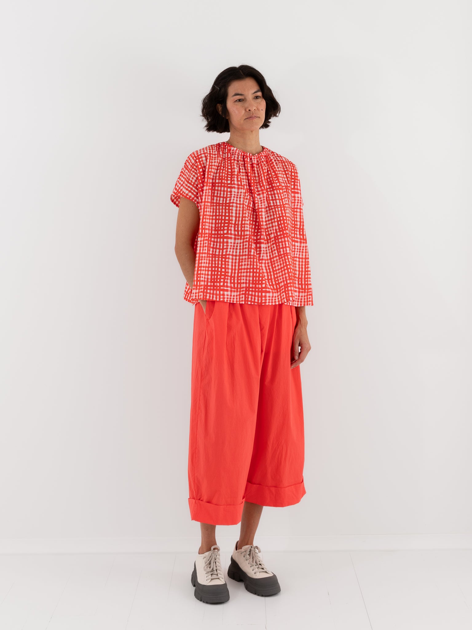 Toogood Poet Top in Jam Painted Check - TOOGOOD at Worthwhile - shop TOP