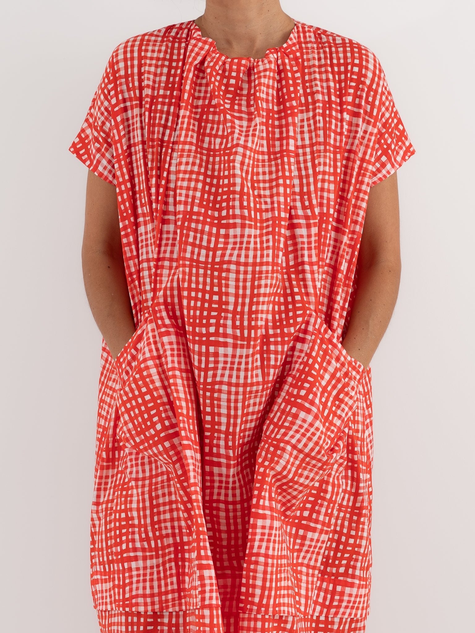 Toogood Poet Dress in Jam Painted Check - TOOGOOD at Worthwhile - shop DRESS