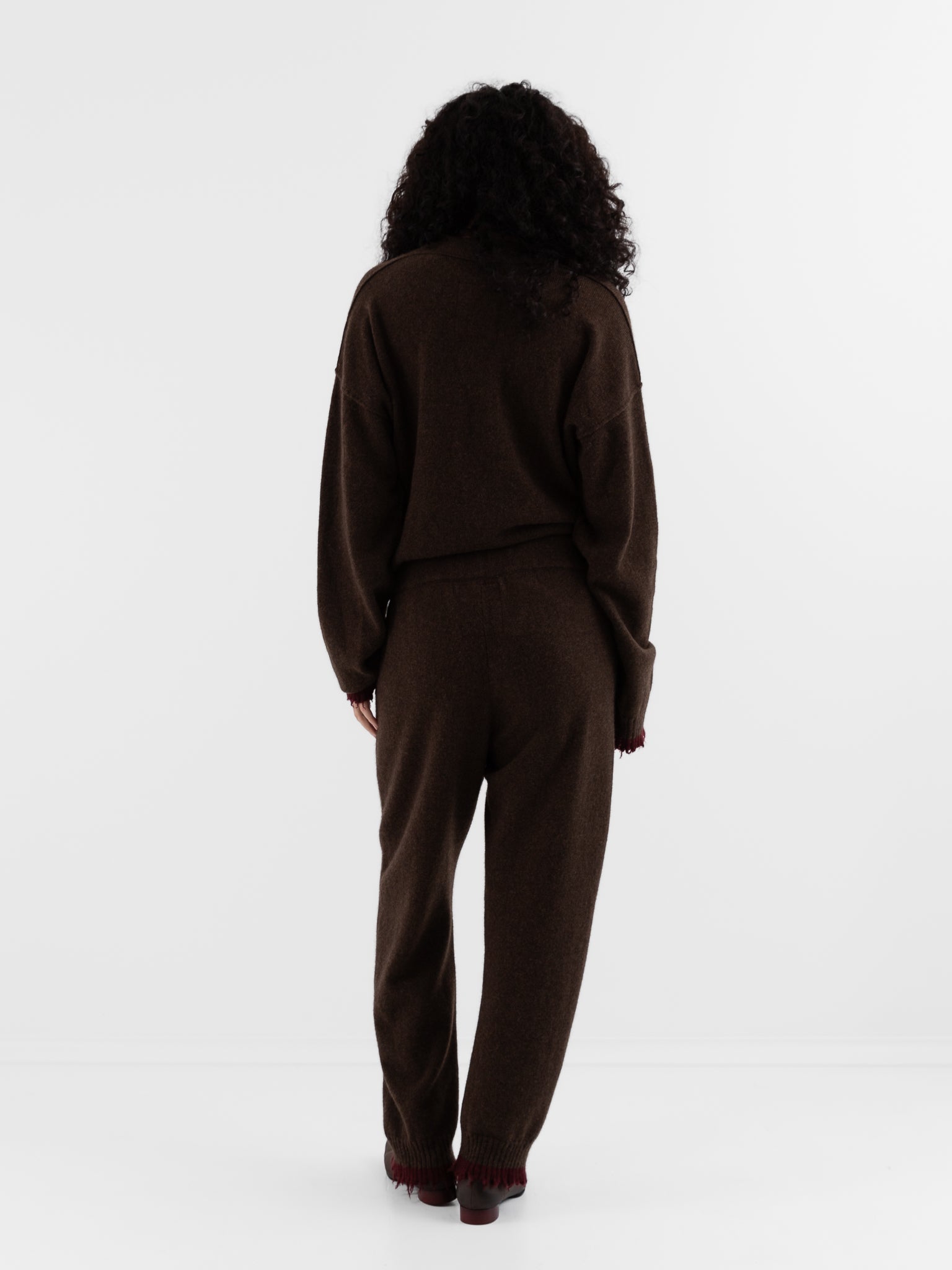 Uma Wang Long Pants in Brown with Red - UMA WANG at Worthwhile - shop PANT