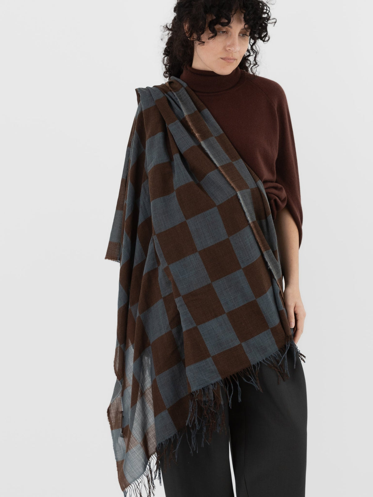 Uma Wang Scarf in Mustard/Blue - UMA WANG at Worthwhile - shop SCARF
