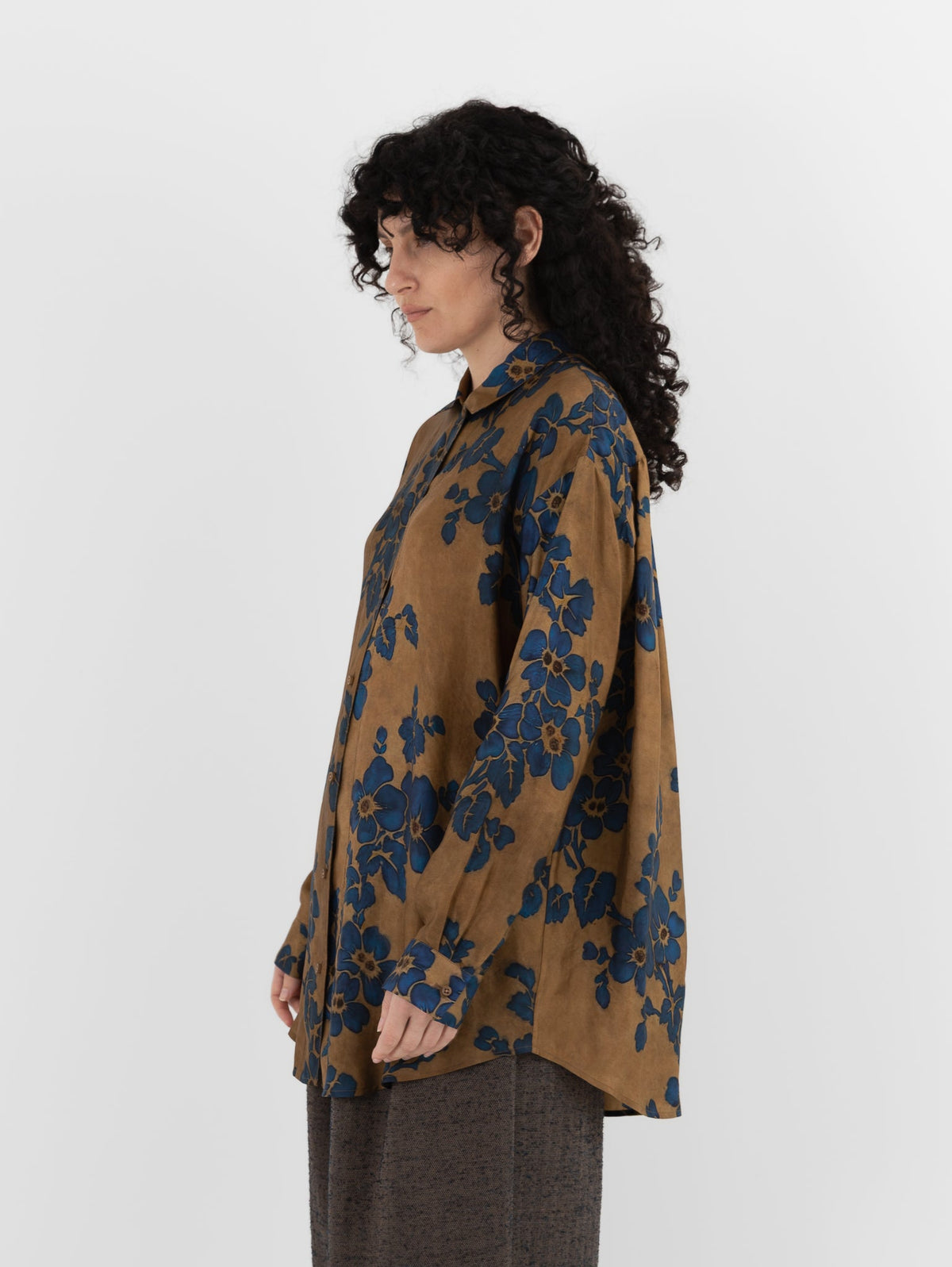 Uma Wang Tyesha Top in Mustard/Blue - UMA WANG at Worthwhile - shop TOP
