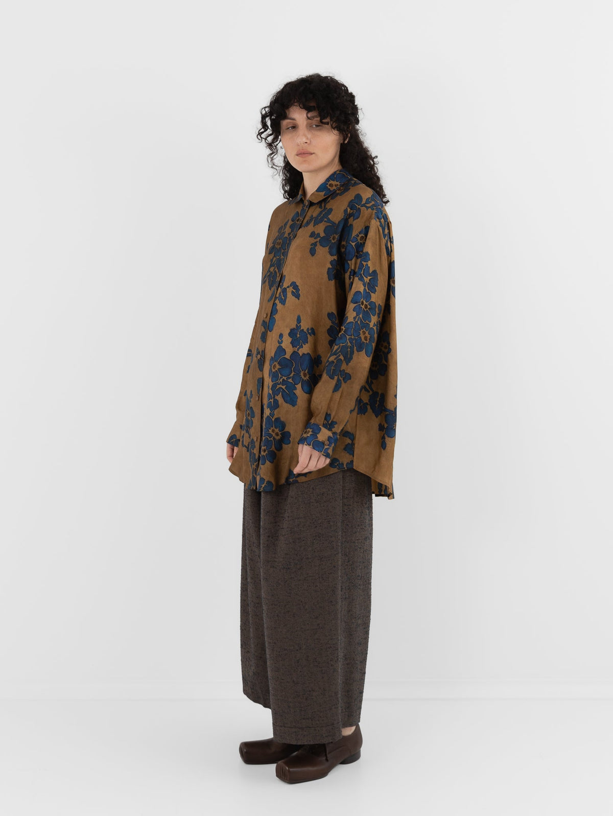 Uma Wang Tyesha Top in Mustard/Blue - UMA WANG at Worthwhile - shop TOP